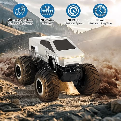 Miniatura 6 de Coche de control remoto todoterreno Pick-up camión, 4WD impermeable RC Trucks Toy RC Cars para todo terreno, escala 116, juguetes de camiones