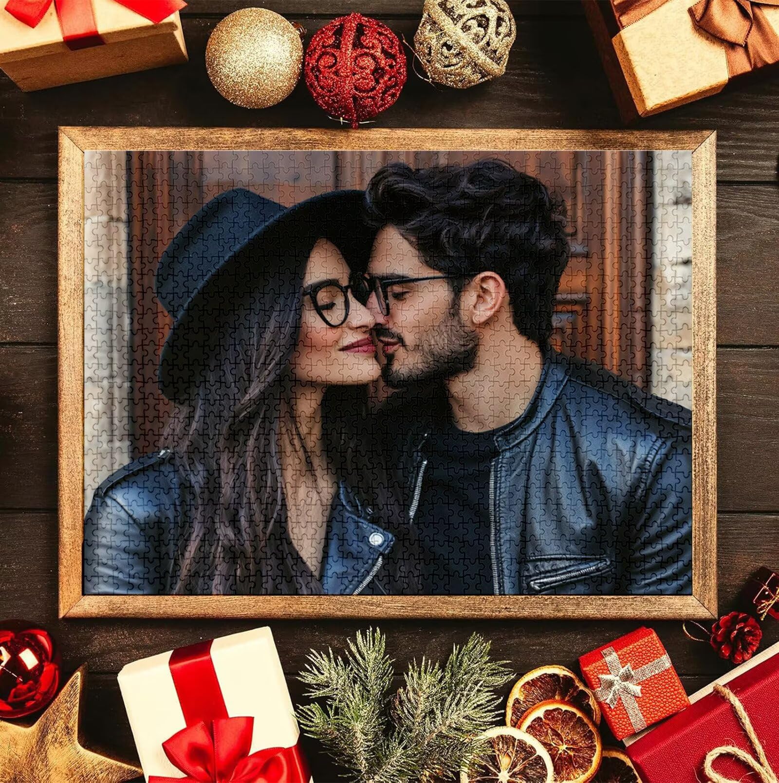 Puzzle Personalizado con Foto, Personalizada Rompecabezas Personalizado Diseña tu Logo Foto o Texto, Personalizado Navidad Halloween San Valentín Parejas Niños Familia Amigos h-3029
