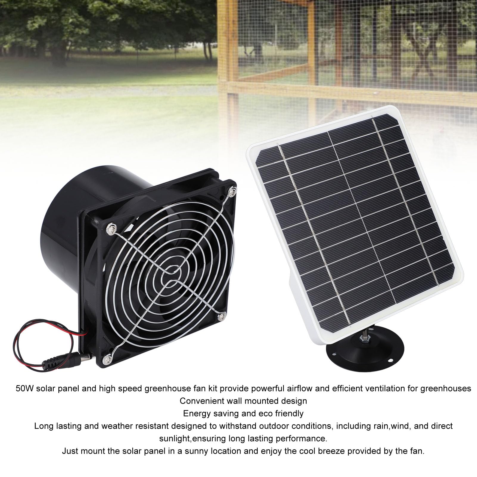 Ventilateur D'Extraction Solaire 50W - Panneau Solaire Puissant Pour Cuisine, Serre Et Poulailler