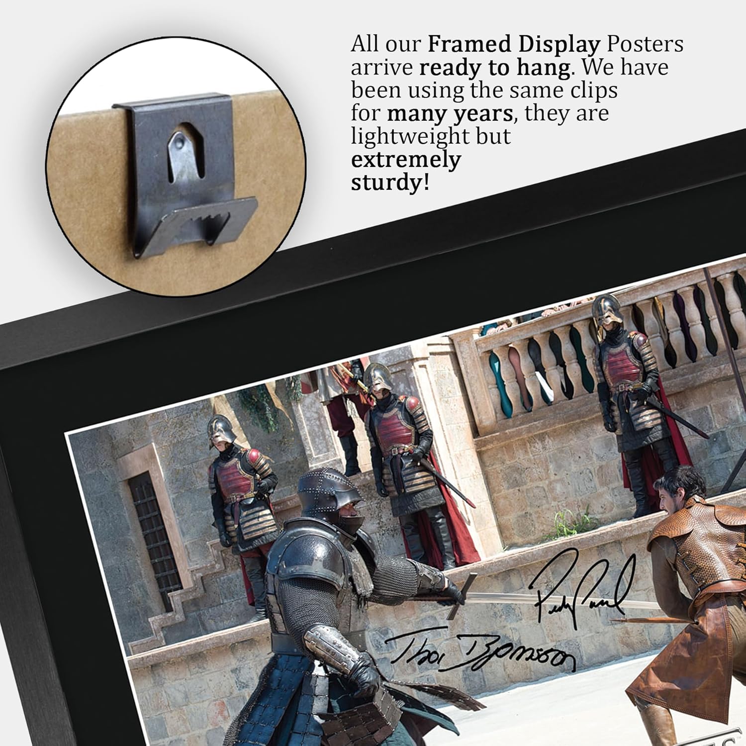 HWC Trading Game of Thrones Scene 3 Gifts Printed Signed Autograph Picture for TV Memorabilia Fans - 16" x 12" Framed