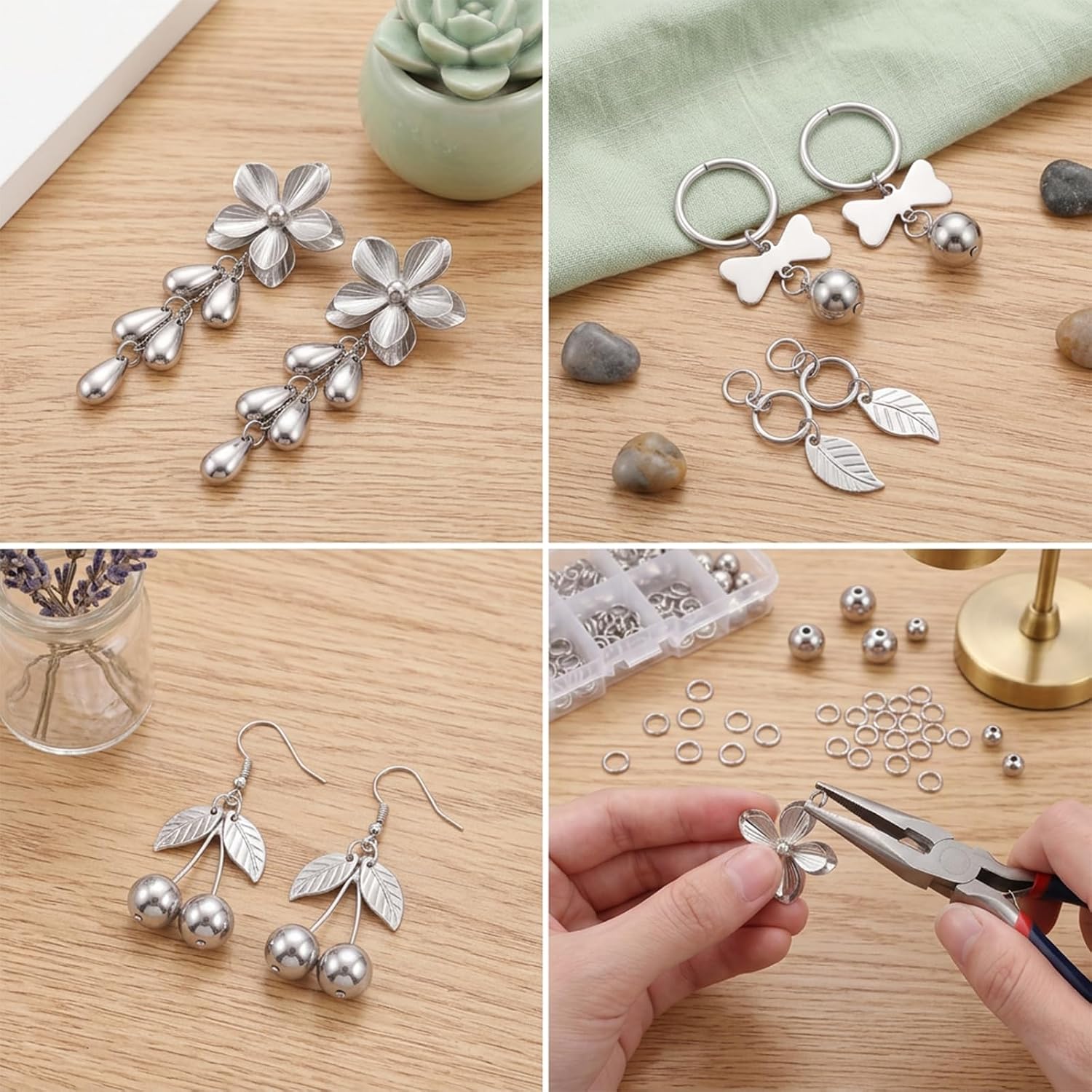300 Pcs Mix Stainless Steel Thick Strong Rings Jump Rings, 8 9 10mm