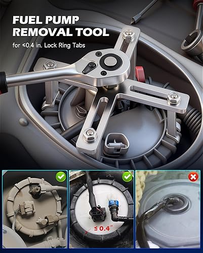 Miniatura 2 de Orion Motor Tech Herramienta de extracción de bomba de combustible, herramienta de anillo de bloqueo de tanque de combustible de plástico ajustable