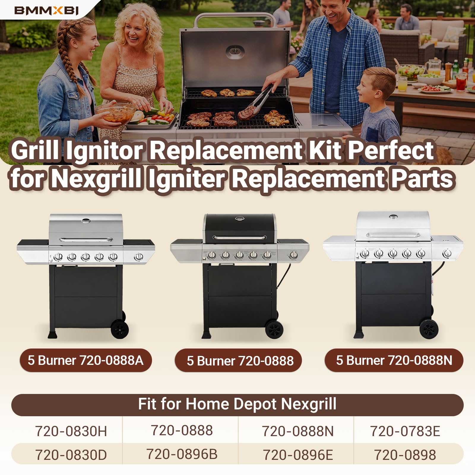Kit de encendido de parrilla de 6 salidas para Nexgrill Igniter piezas de repuesto con cable | DHL-128-6Q para Home Depot Nexgrill 720-0830H 720-0830 720-0888N piezas de repuesto