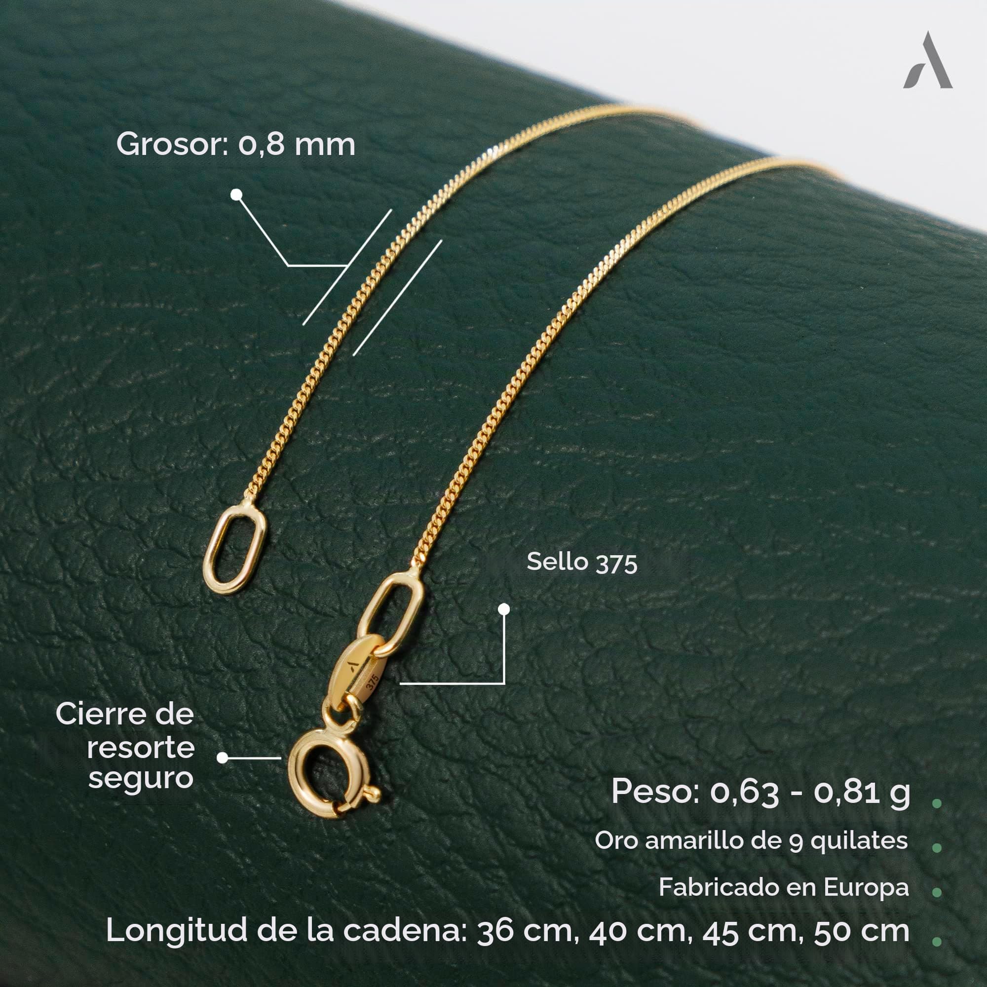 Amberta Allure Collar para Mujer Cadena de Oro Amarillo de 9 Quilates