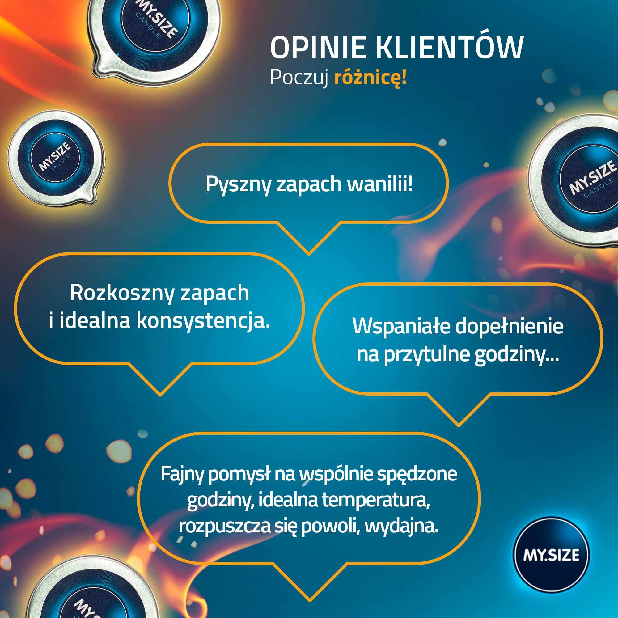 MY.SIZE Świeca do masażu wanilia 40ml I Wosk relaksacyjny o zapachu waniliowym I Wosk z naturalnych surowców i olejem kokosowym