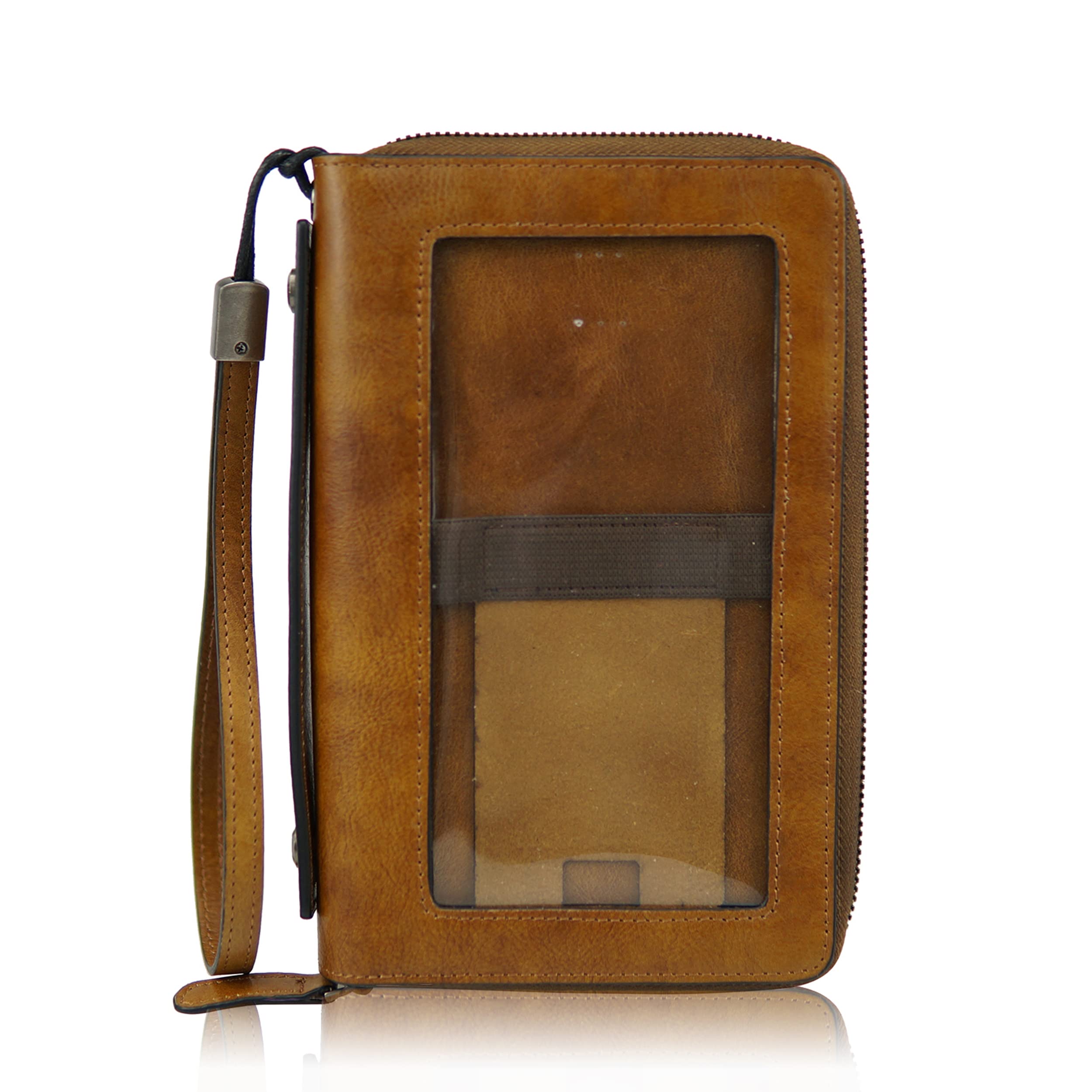 ORIREALMens Wristlets Clutch Bag Genuine Leather Wallets Handbag Luxury Purses