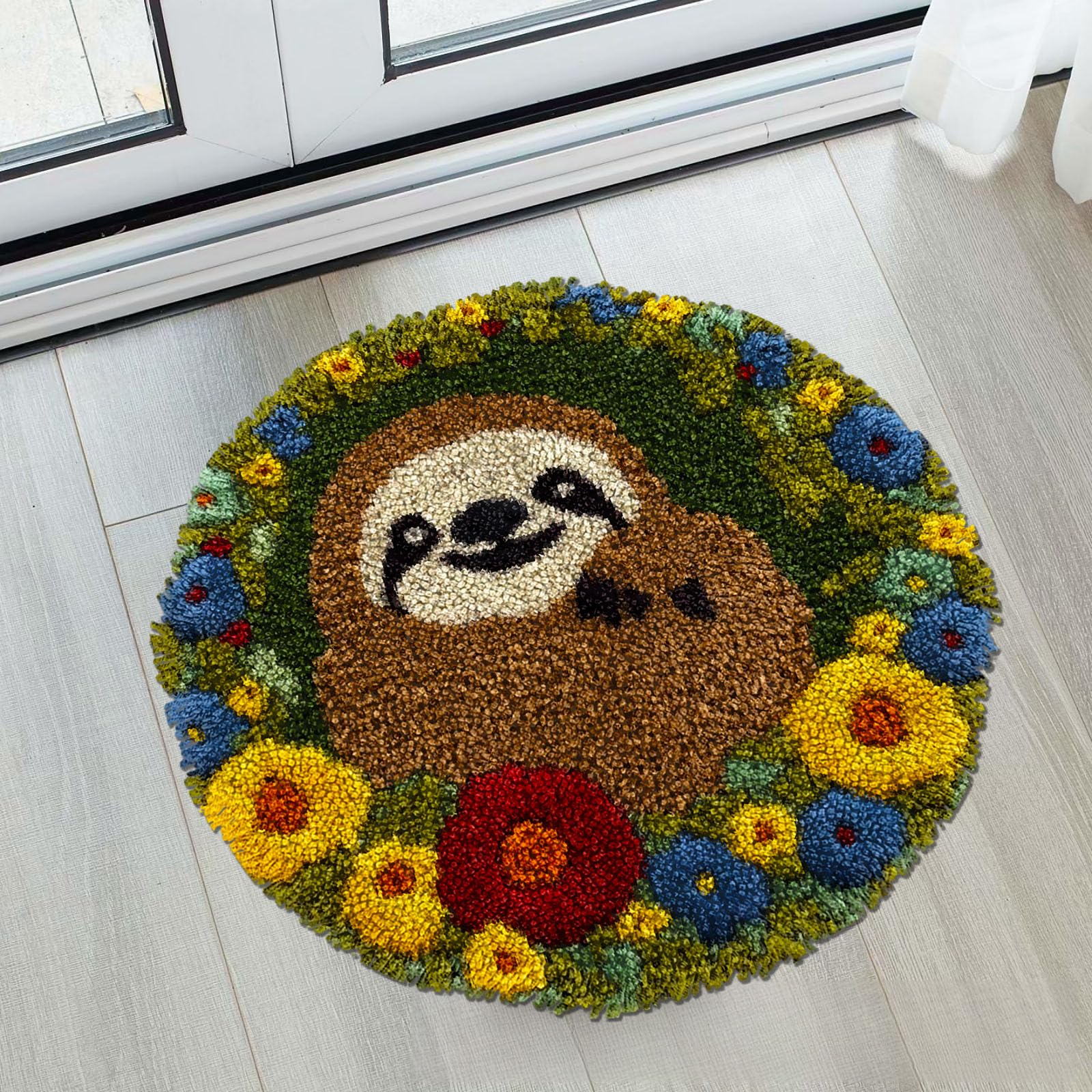 Sloth Latch Hook Kit For Beginners Cute Sloth Latch Hook Rug Kit - DIY ...