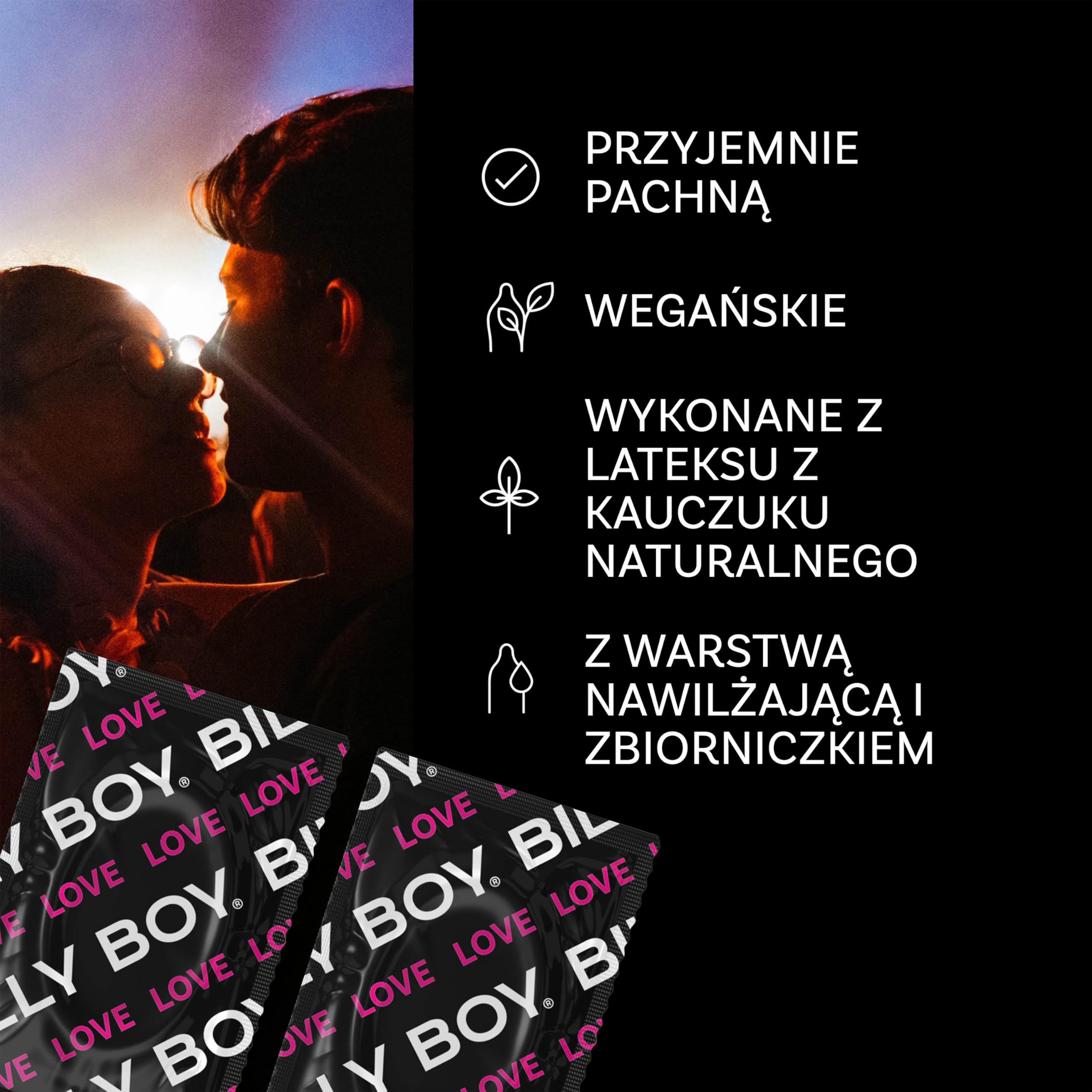Prezerwatywy BILLY BOY Länger Lieben 100 szt., 52 mm – prezerwatywy zapewniające dłuższe i bardziej intensywne doznania (1 נ100 szt.)
