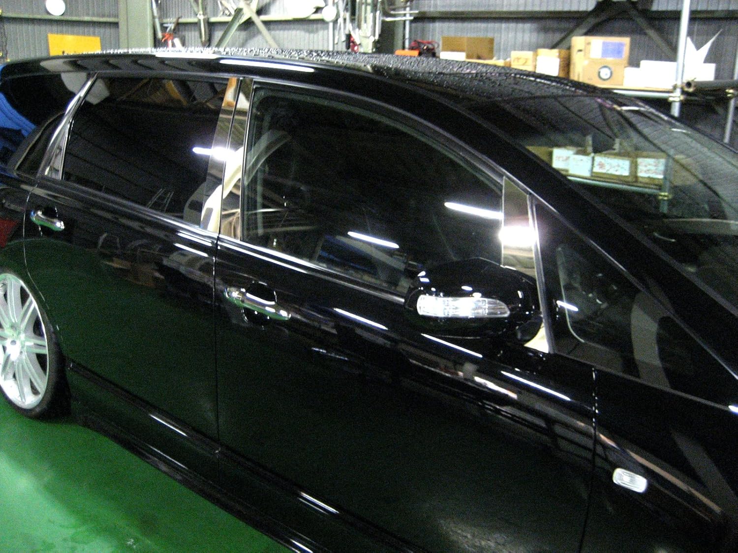 ステンレスピラー ホンダ オデッセイ RB1/RB2 後期 純正ノーマルバイザー装着車 2006年04月〜2008年10月 ブラック 鏡面仕上げ AP-PILMR488-BK 1セット(14枚) BRIGHTZ オデッセイ RB1 RB2 前期 超鏡面ステンレスピラーパネル 12PC