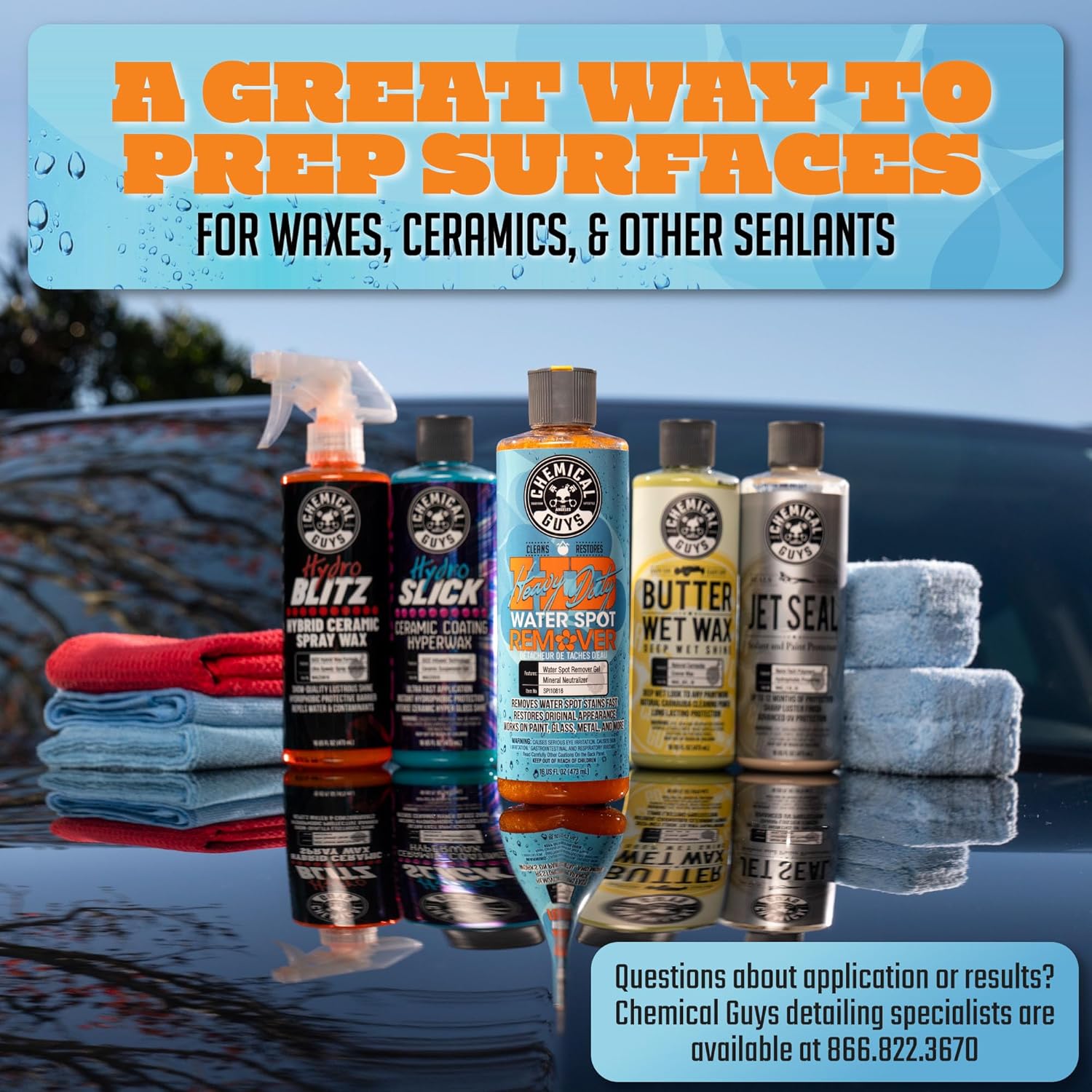 Chemical Guys Heavy Duty Water Spot Remover Gel for Paint, Glass, and Metal - Mineral and Water Spot Remover for Cars, Trucks, Motorcycles, RVs & More - 16 oz (2 pack)