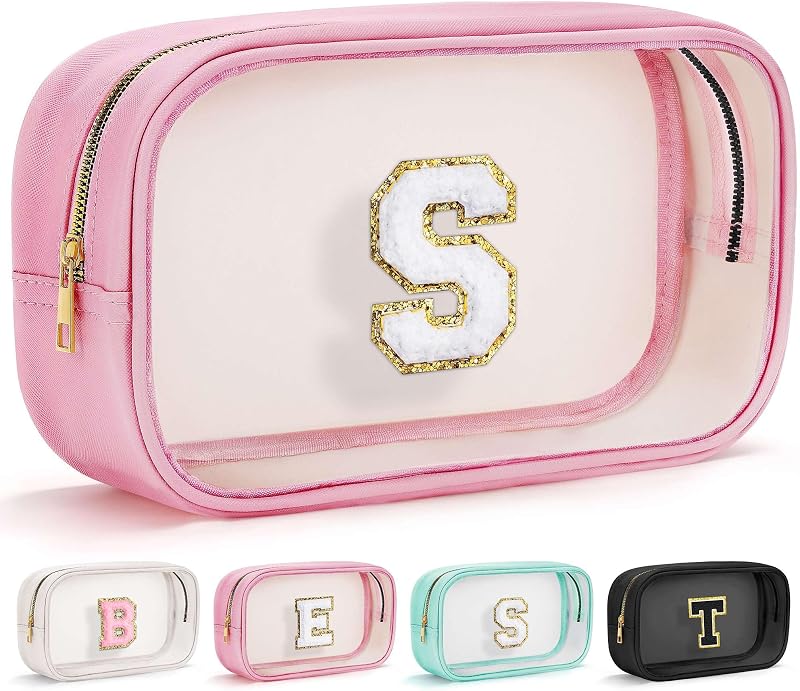 Necessaire de maquiagem transparente YOOLIFE com zíper, cor Large-Pink