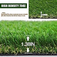 Vista 5 de Weidear Césped artificial de 4 x 6 pies, alfombra de césped artificial de 1.38 pulgadas, alfombra de césped sintético de 4 tonos, césped artificial
