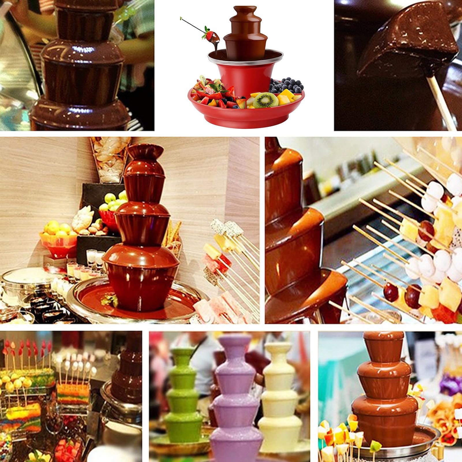 Machine à chocolat de type fontaine Appareil à fondue de 24 centimètres