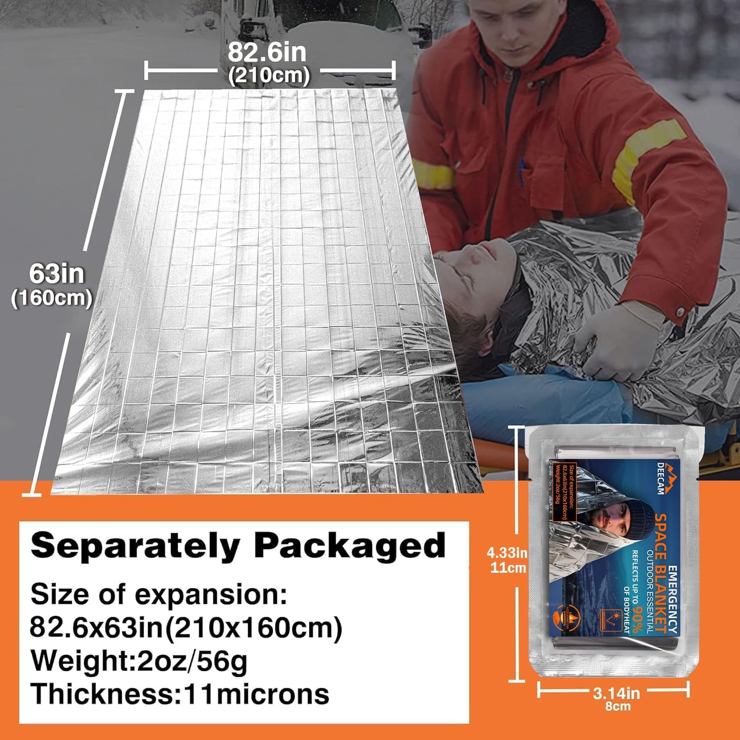 Manta ambiental plata Deecam para emergencias