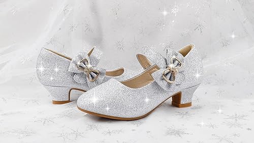 Miniatura 4 de Eithy Zapatos de vestir para niñas, tacón bajo con lazo, sandalias planas de verano para niños pequeñosniños grandes