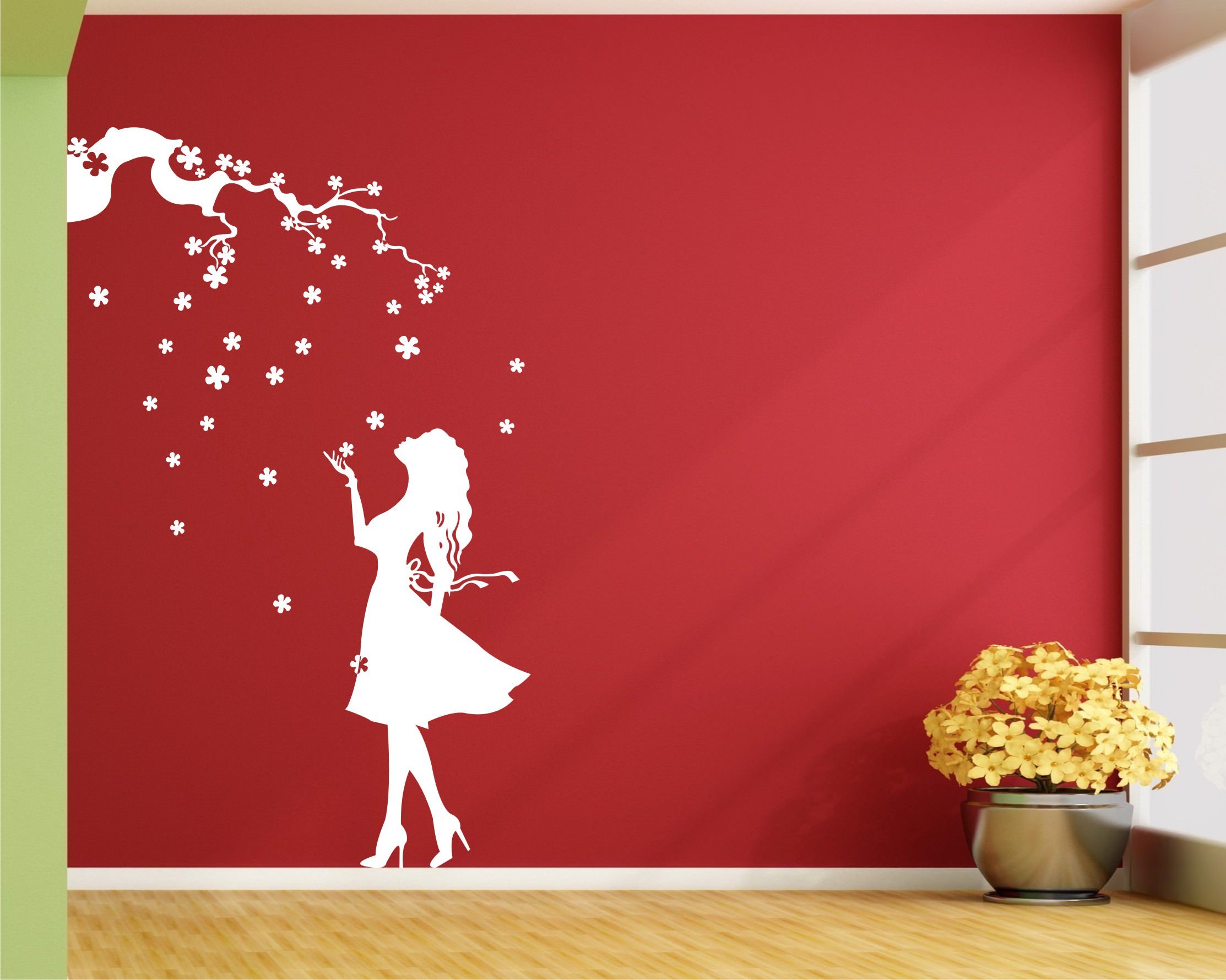 Heaven Decors Vinyl Animals, Flowers Wall Decal and Sticker, 23.22 x 0.39 x 35.03 inches, White (B07BMYDGJF) Amazon Price History, Amazon Price Tracker