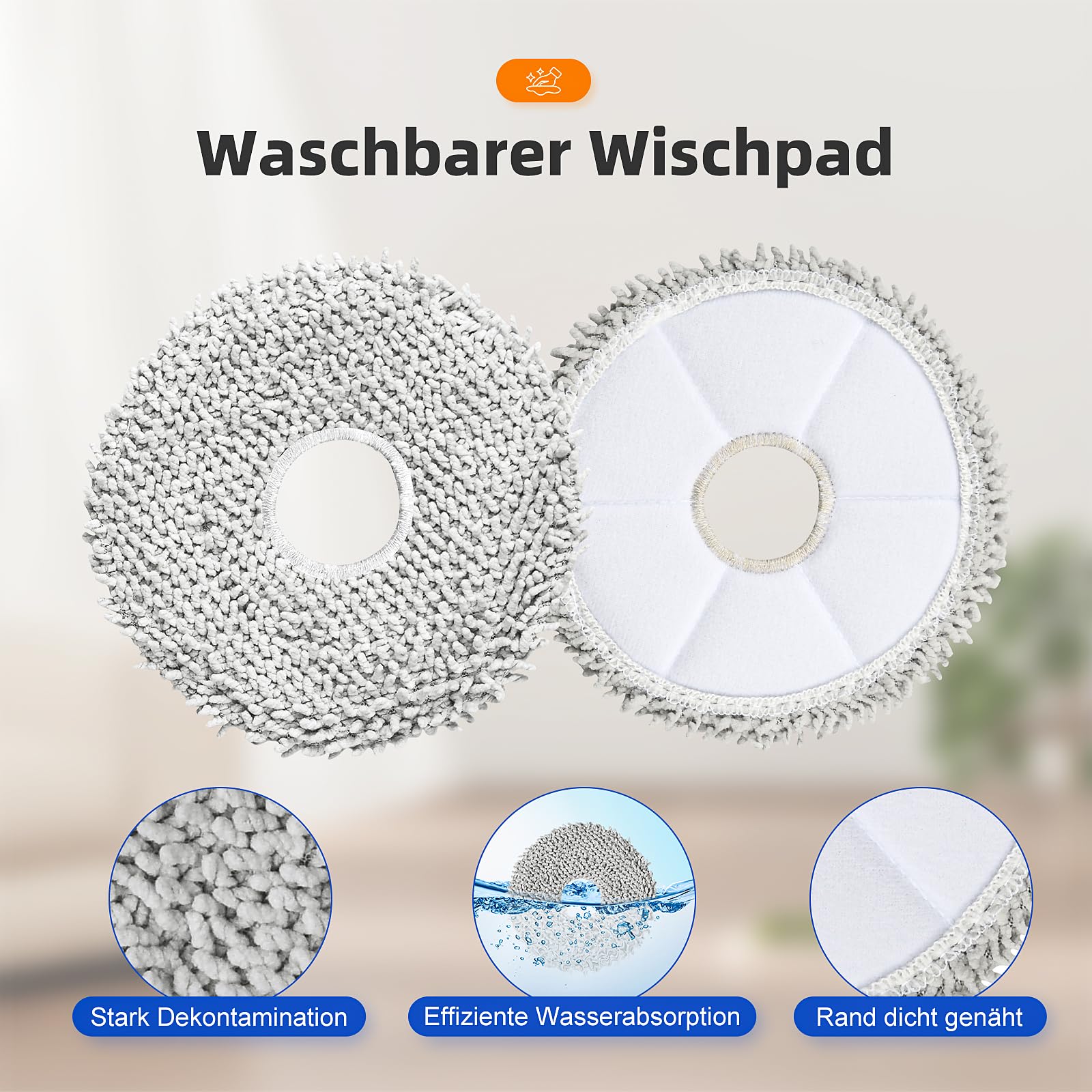 Lot De 2 Plaques De Rechange Pour Balai à Franges Ecovacs