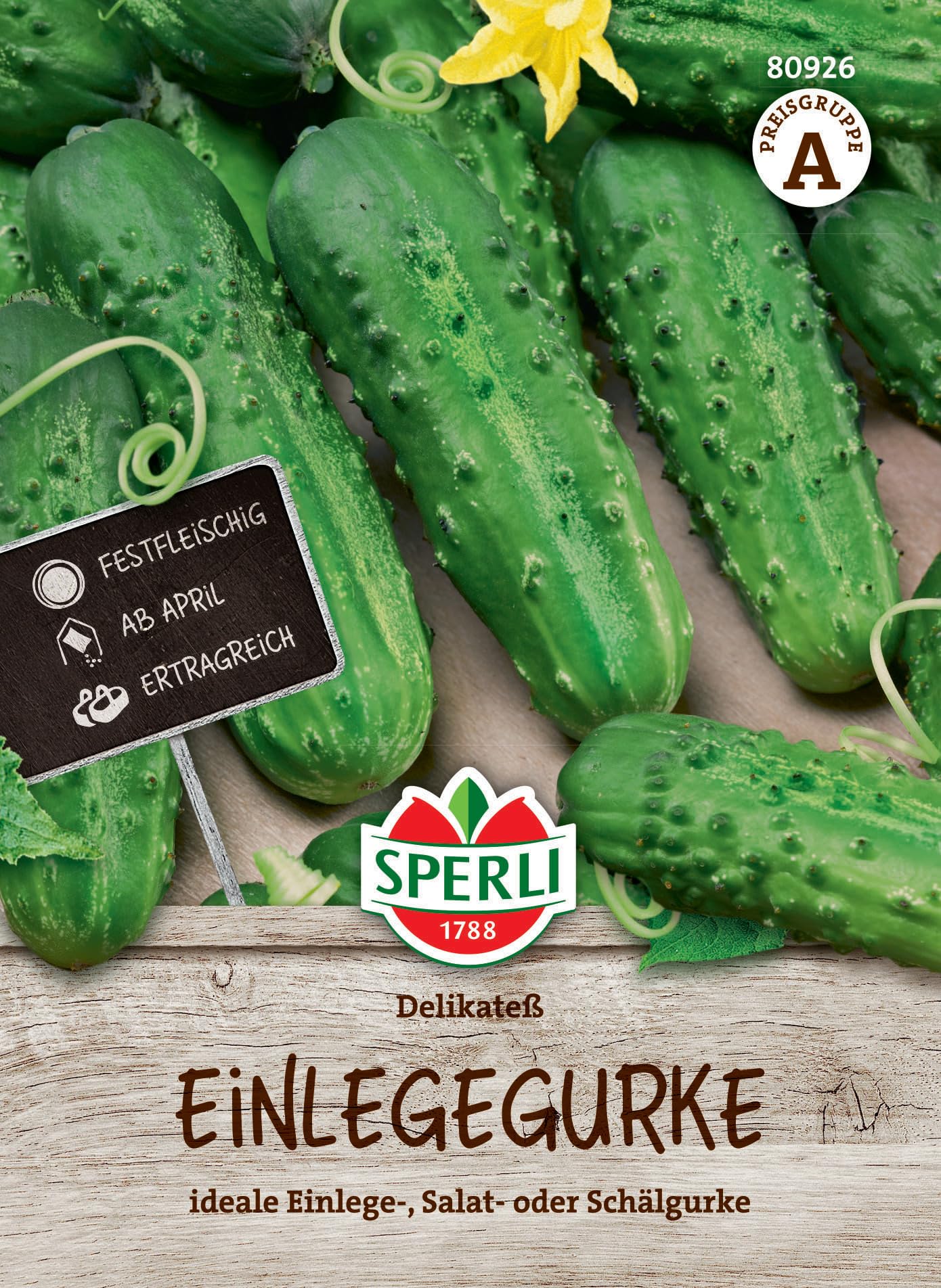 80926 Sperli Premium Gurken Samen Landgurke Delikateß | Freilandgurke | Gewächshausgurke | Gurken Samen Freiland | Gurken Saatgut