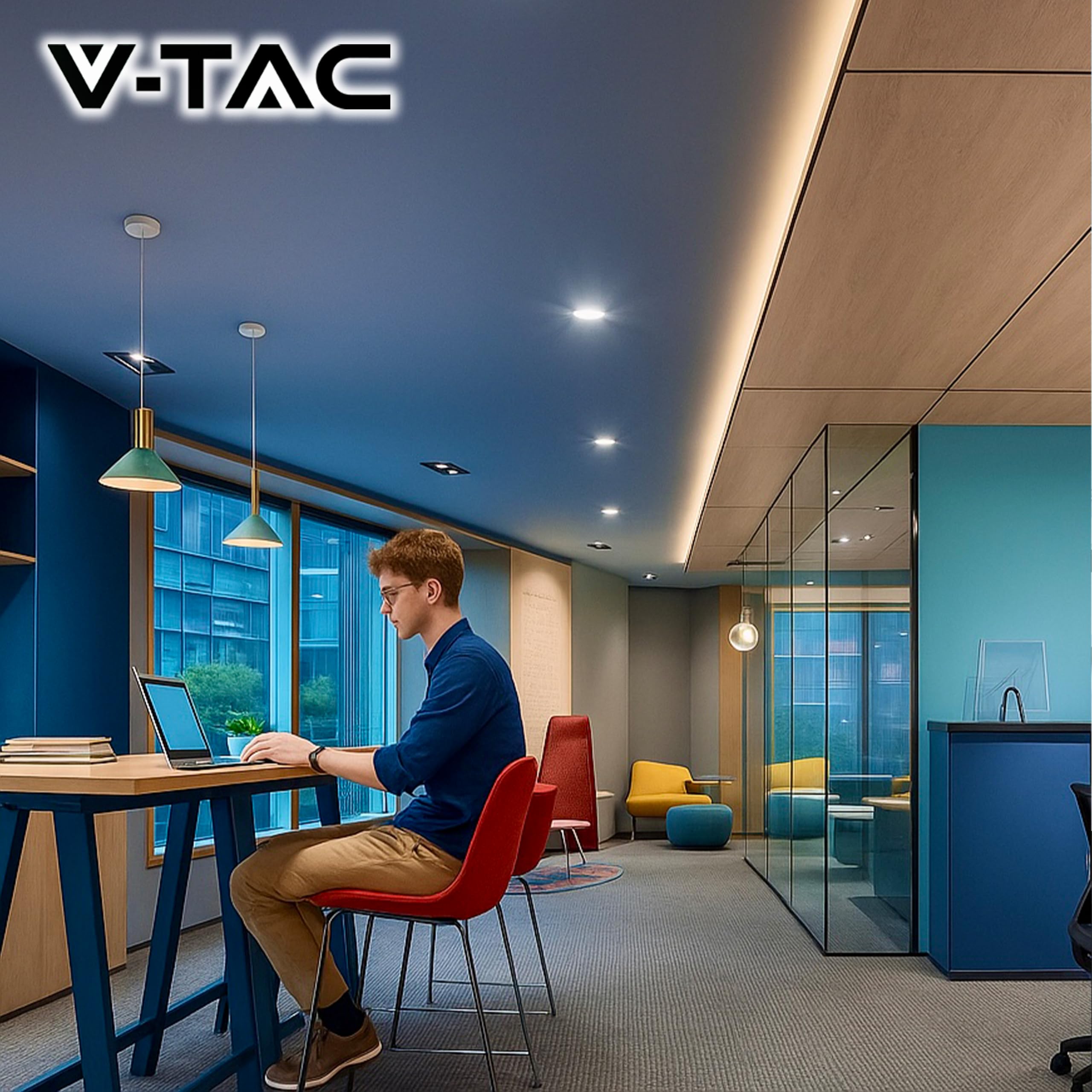V-TAC 10x Faretti LED da Incasso Rotondi 18W - SUPER LUMINOSI - Diametro 220 mm - 1850 Lumen - IP20 - per Soffitto, Casa, Cartongesso - Mini Pannello - Lampada - Foro 200-205 mm - Luce Fredda 6500K