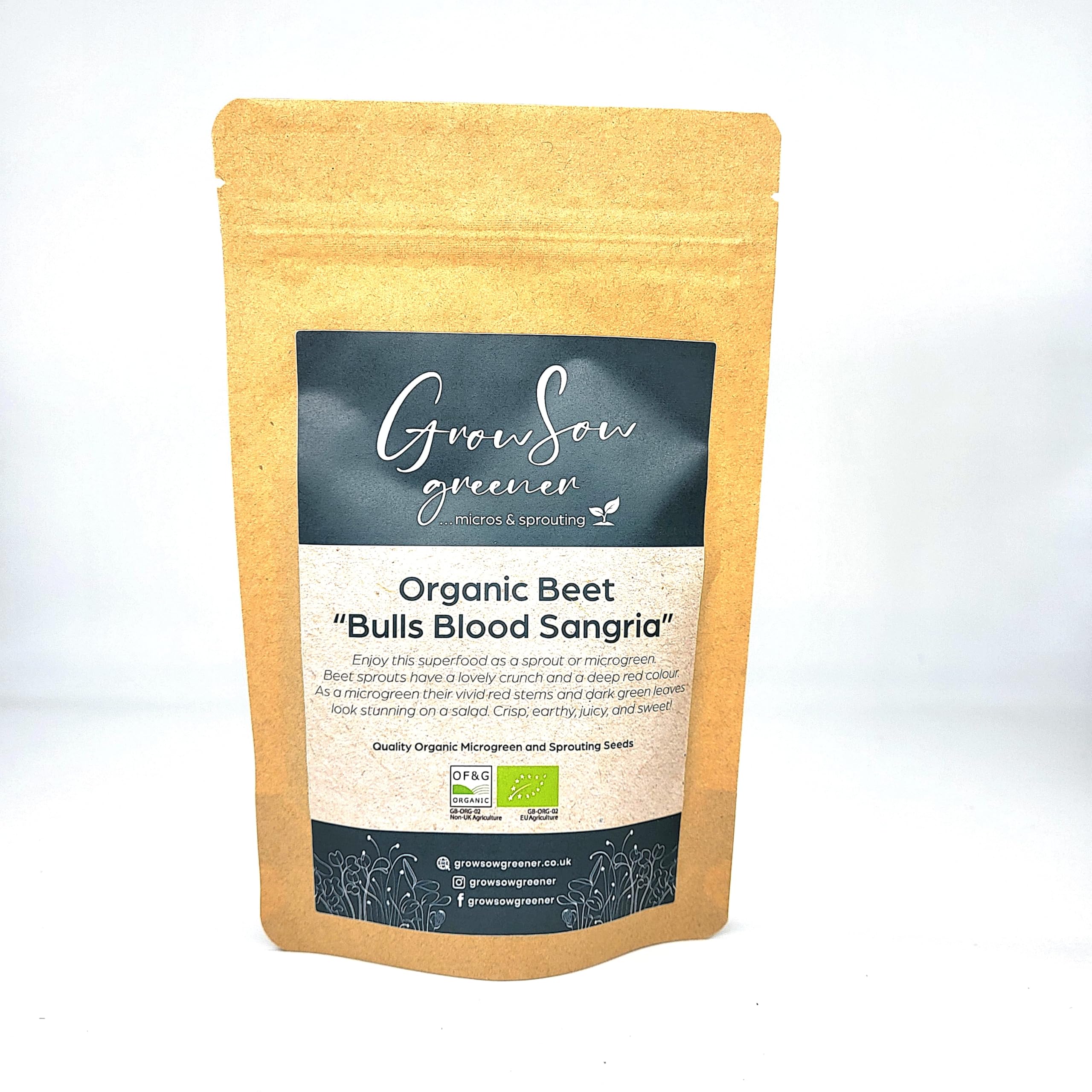 Organic Beet Microgreen & Sprouting Seeds | Bulls Blood Sangria (100, Grams)