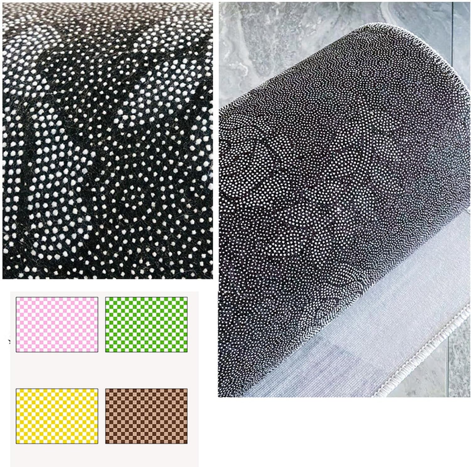 Checkered Area Rug for Living Room and Bedroom, Moroccan Checkerboard Rug, Washable Non-Slip Low Pile Shaggy Carpets for Home Decor Blue 4x5 Feet