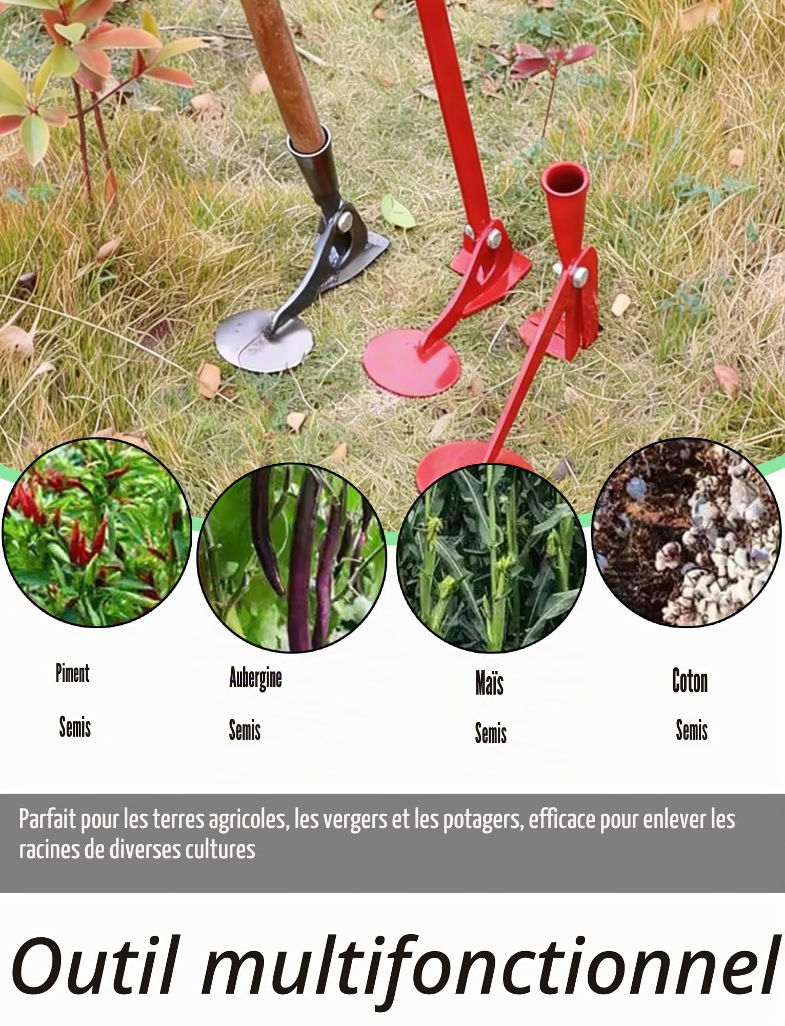 Outil de déracinement de racines d'arbre, extracteur de poteau de clôture robuste, extracteur de souche pour jardin, ferme, verger et extracteur d'arbre pour jeune arbre, extraction de racines de