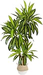 Warmplants Artificial Dracaena Tree, 6ft Tall Fake Dracaena Plant with Basket, Indoor Outdoor Faux Topiary Yucca Trees for Office Home Living Room Porch Patio Décor