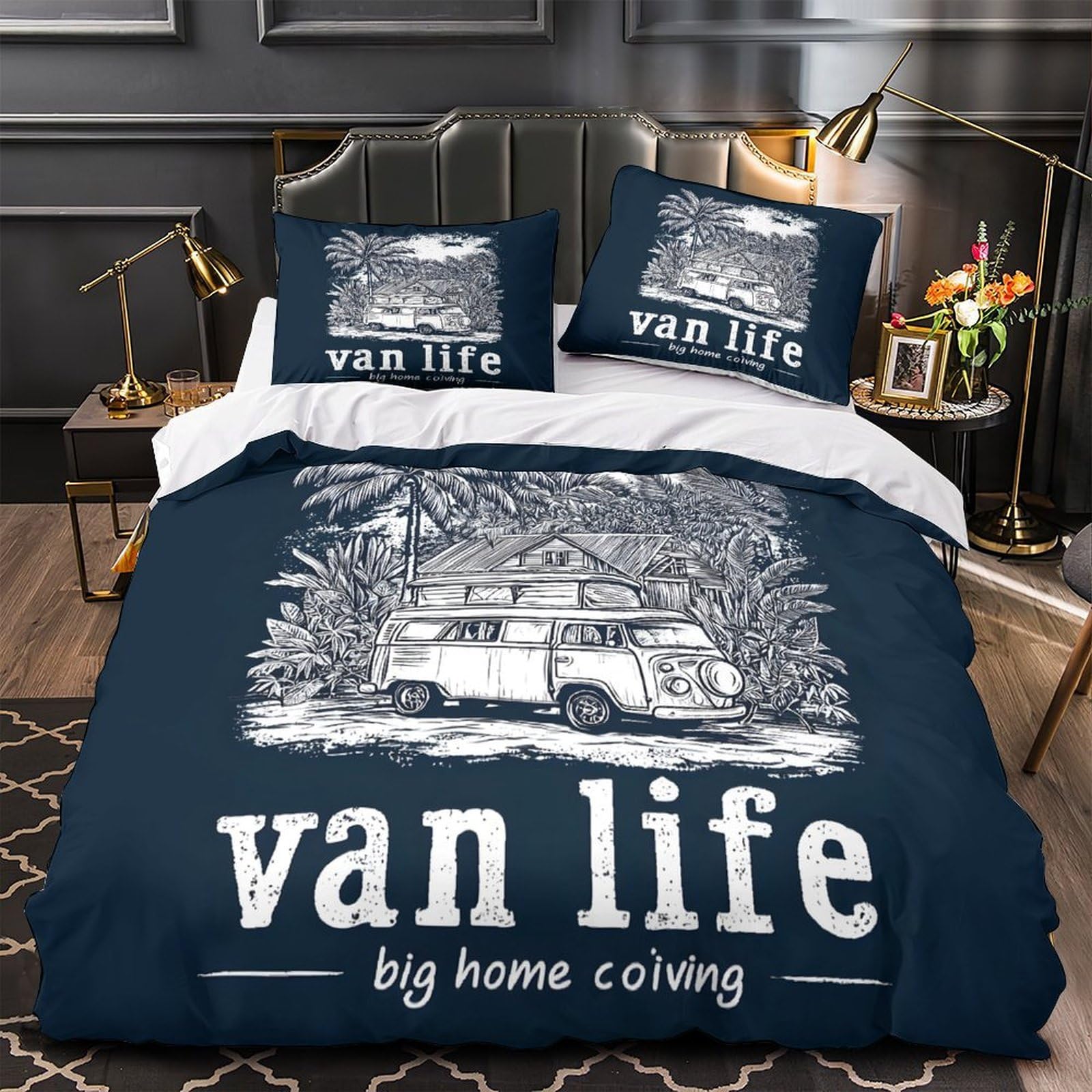 Housse de Couette Microfibre 3D Patineur Urbain Finition Douce Lit Double