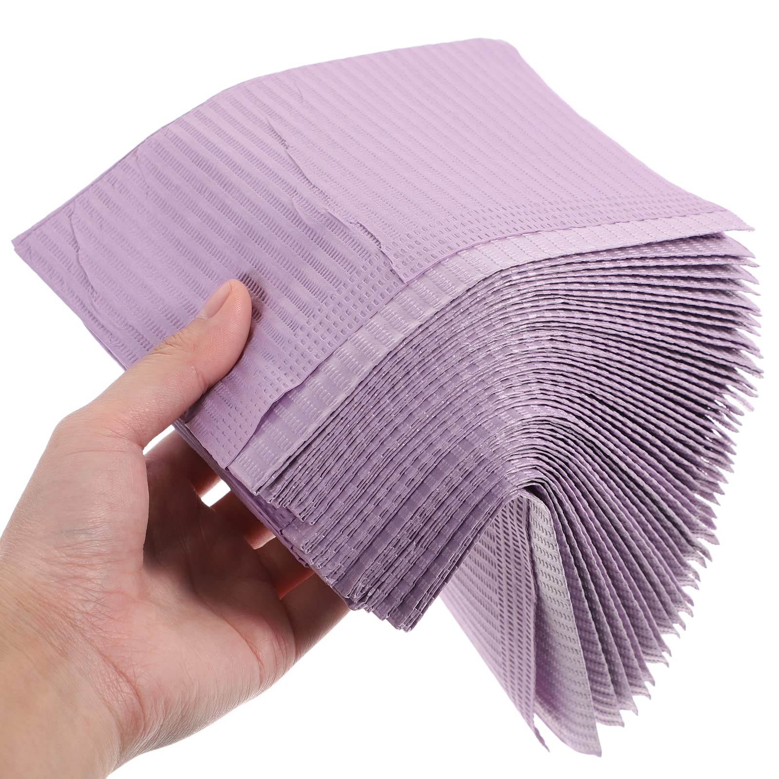 Healifty Bavaglini Dentali Monouso Impermeabili in Polietilene Per Uso Clinico Sciarpa Orale Assorbente Di Saliva Per Odontoiatria E Bellezza 115-120 Pezzi Viola