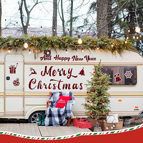 Vista 46 de Ferraycle Decoración magnética para puerta de garaje, decoración de puerta de garaje de Navidad, calcomanías para el refrigerador, calcomanías