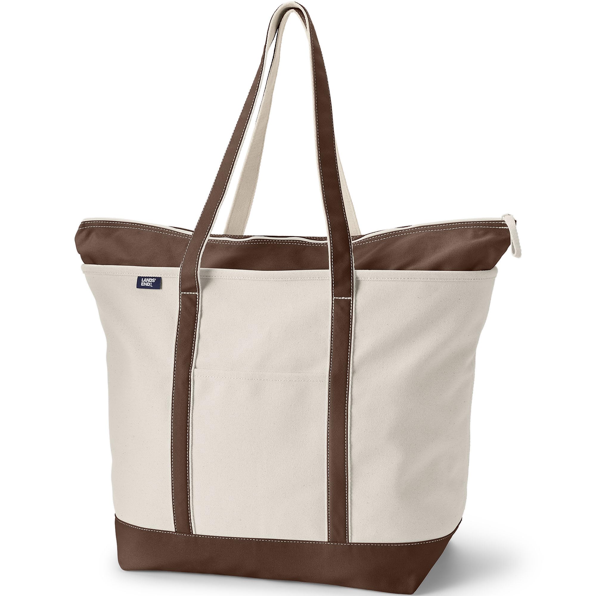 Lands' End Zip Top Canvas Tote Bag