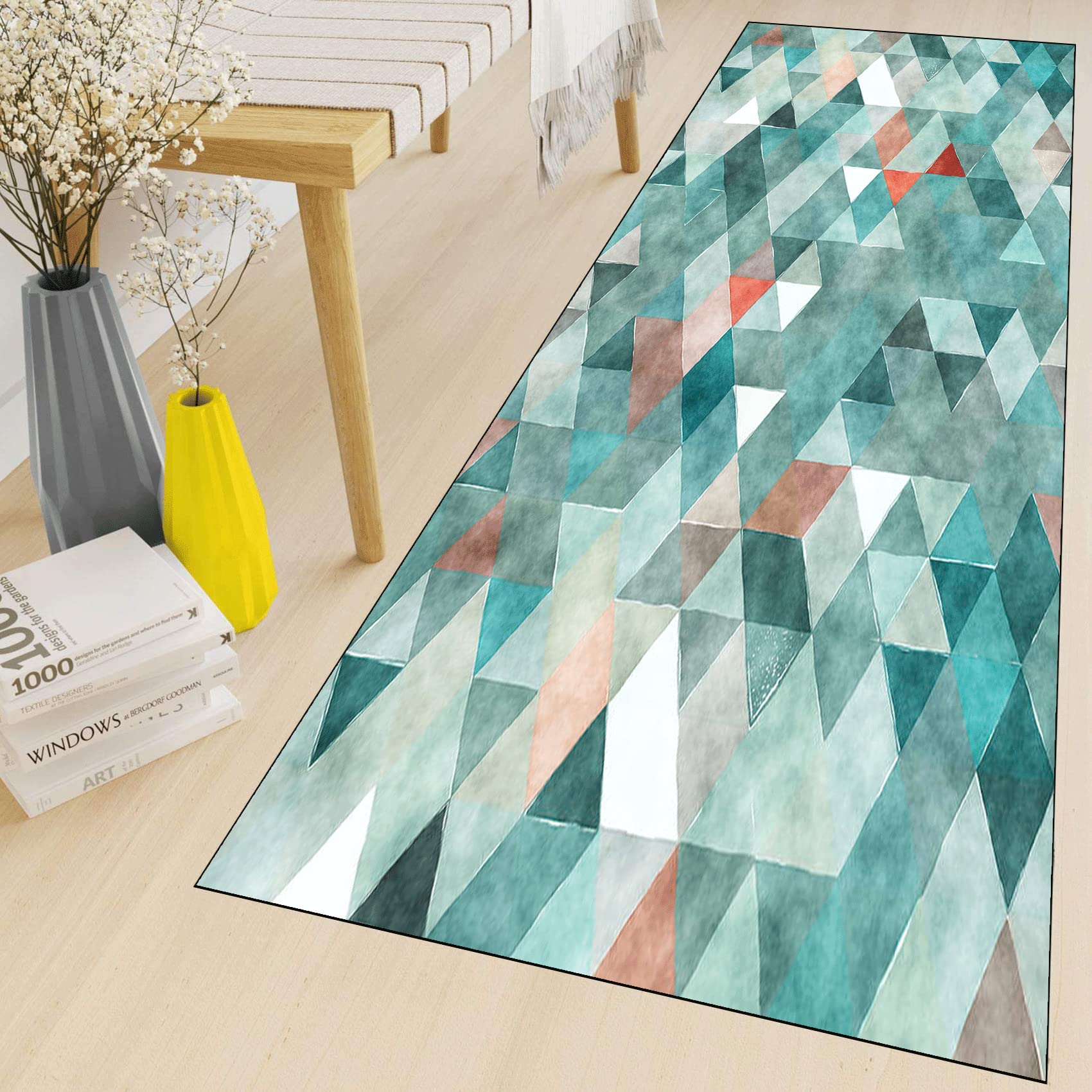 Dywaniki chodnikowe 70 x 280 cm, nowoczesny design, trwały, wykonany antypoślizgowy spód, mata kuchenna, ciężka chłonna, łatwa do czyszczenia, do przedpokoju, korytarza, kuchni, G