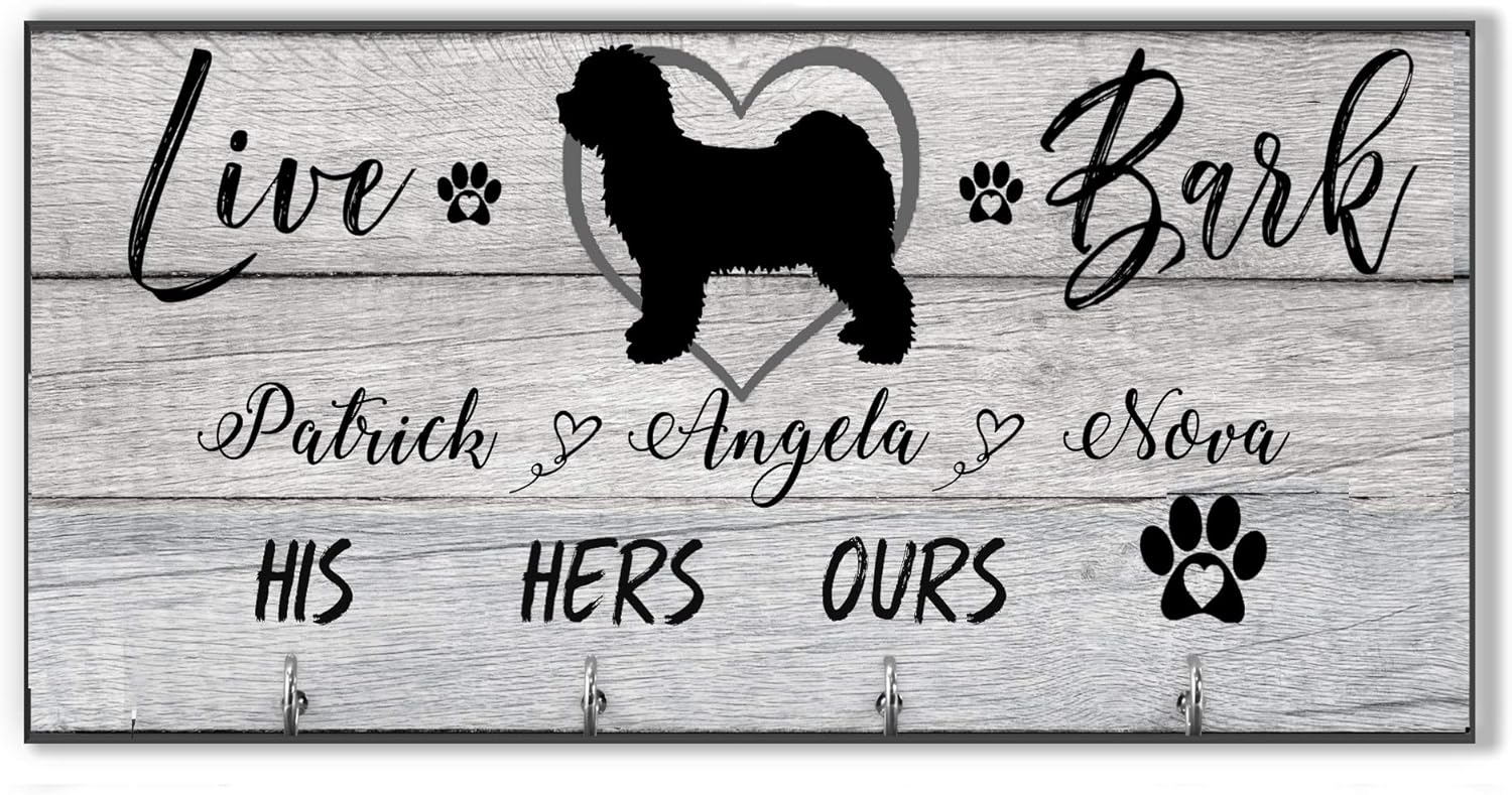 Personalized gray dog lovers key leash holder for wall Custom family key hanger Pet hanger Wedding surprise Key rack Pet Decor Key hook, Organizer hallway