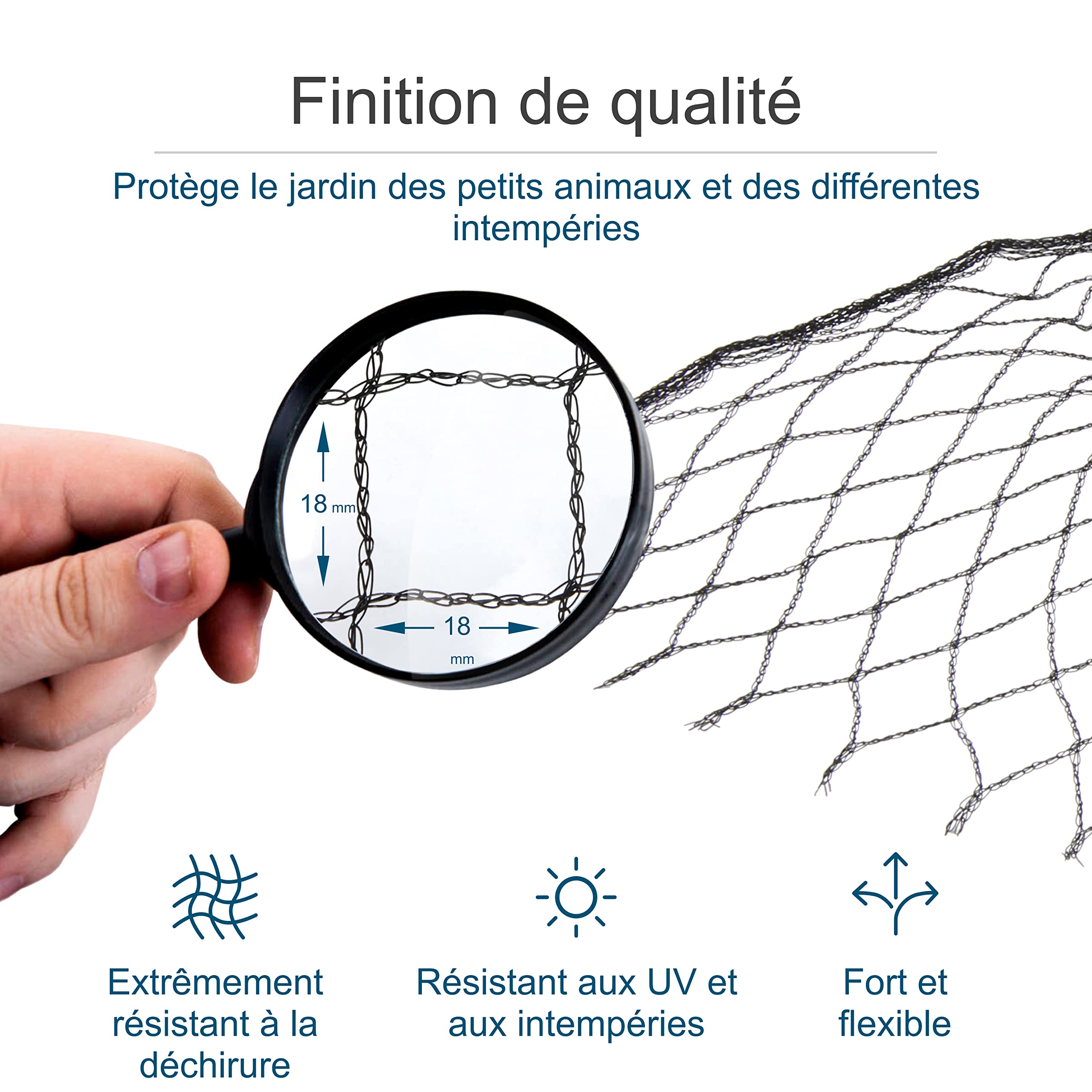 Filet de Protection Contre les Oiseaux 4 x 5 m 18 x 18 mm Noir