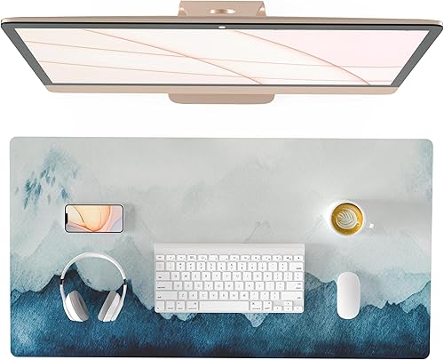 Miniatura 28 de QIYI - Alfombrilla grande para mouse, linda alfombrilla de escritorio rosa para computadora, alfombrilla de escritorio de piel sintética impermeable