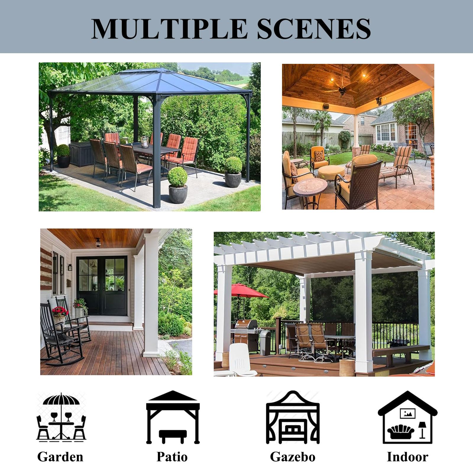 Tende Da Esterno Impermeabili Hiseng - Stampa 3D Piante, Termiche E Oscuranti, 2 Pezzi Con Occhielli Per Giardino