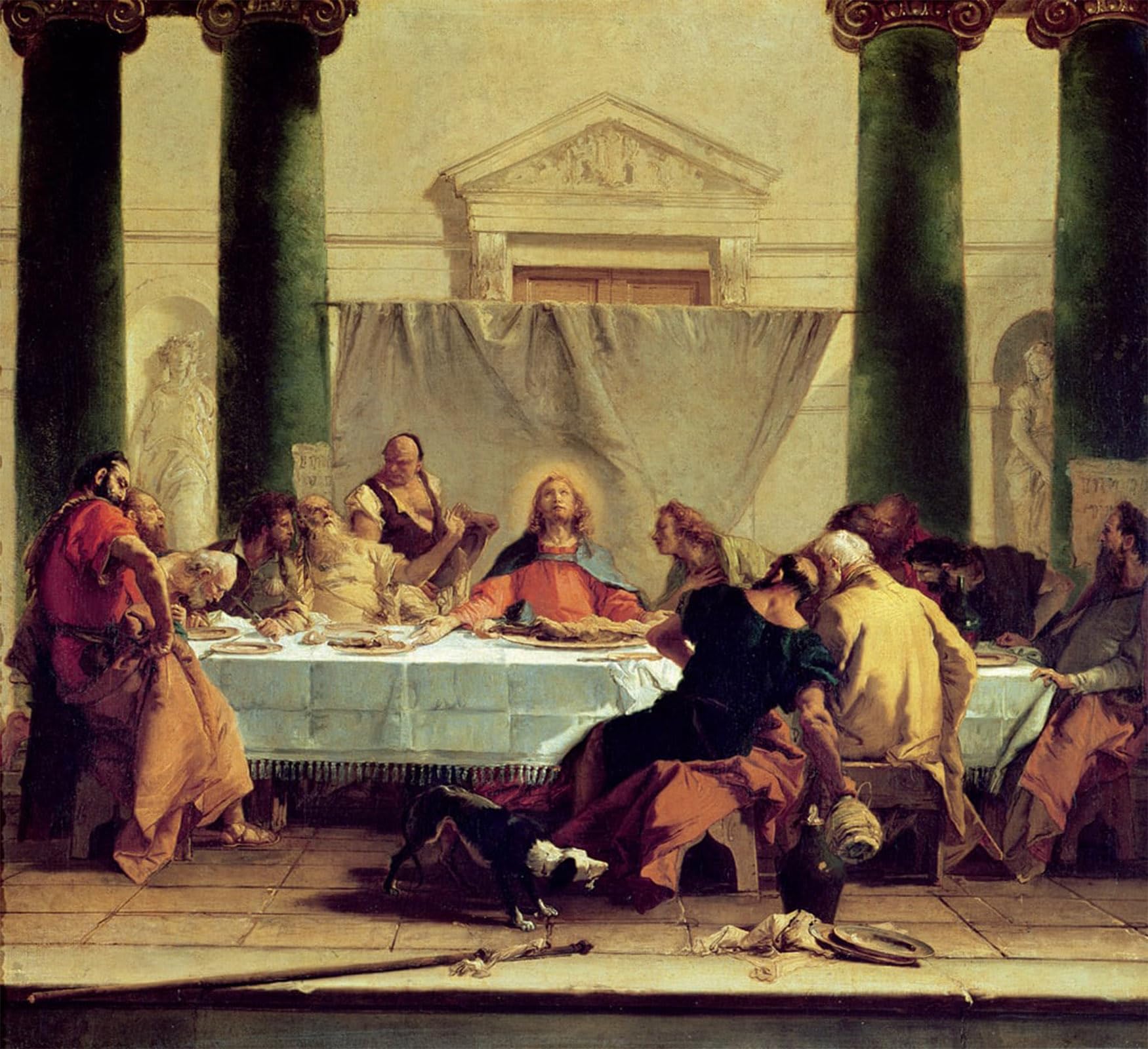 ARTXLXXBN Famous Print Painting Colorful Art Print the Last Supper by Battista Tiepolo Canvas Art Decorations for Home Decor 60x90cm