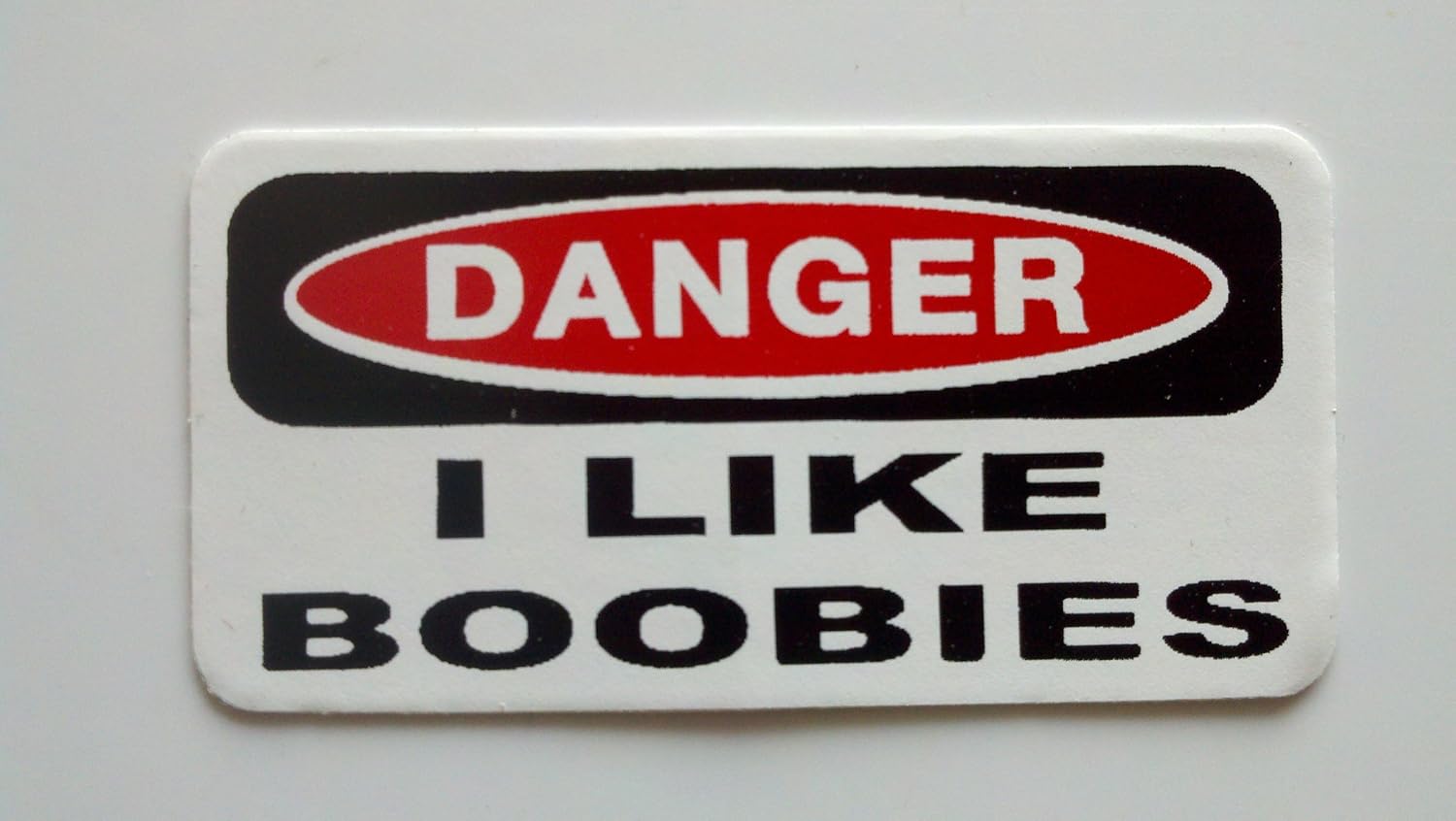 3 - Danger I Like Boobies Hard Hat/Helmet Stickers 1" x 2"