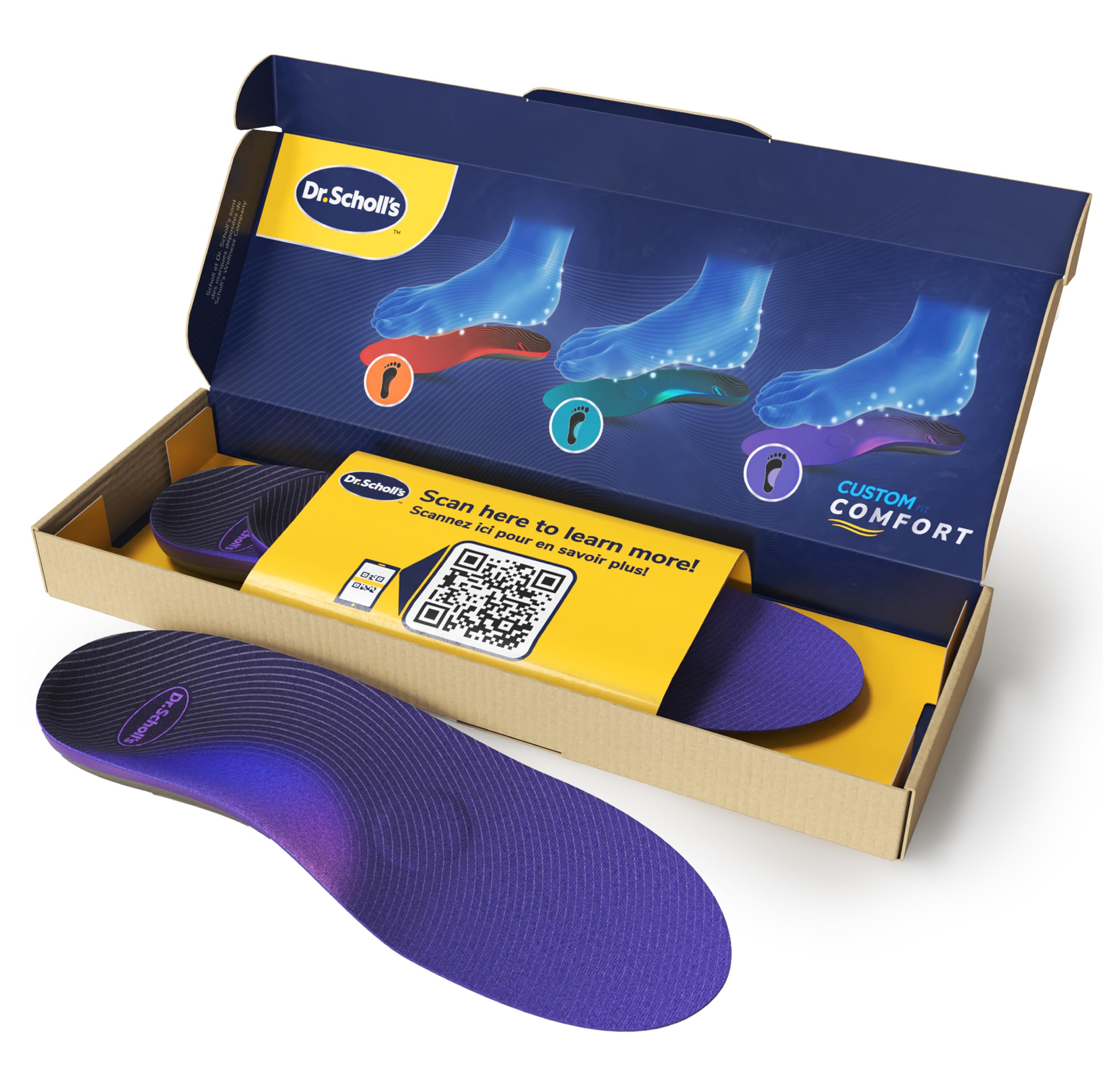 Dr. Scholl's Solette Comfort - Solette per Fascite Plantare e Arco Plantare Alto per Piede Cavo, Donna e Uomo, Lunghezza Piena, Comfort Tutto il Giorno