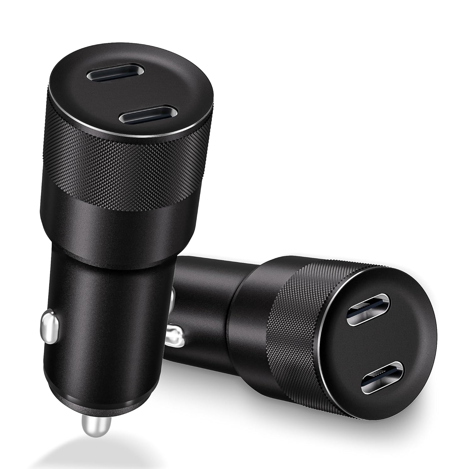USB C Car Charger, 2Pack 60W Dual USB C Adapter Fast Charging Power Delivery Adapter Fast Type C Car Charger Plug Compatible with iPhone 17/17 Pro/17 Pro Max/16 Plus/15 Pro/Galaxy S26/S25/Pixel(Black)