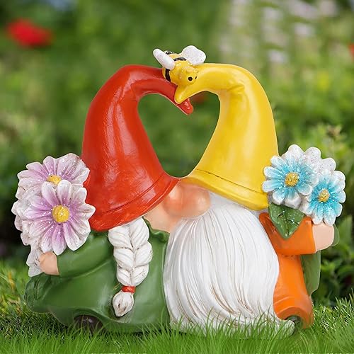 Miniatura 5 de Hodao Gnomos de primavera, gnomos, decoraciones de pareja, adornos de gnomos de flores, adornos de gnomos de verano, figuras de gnomos para