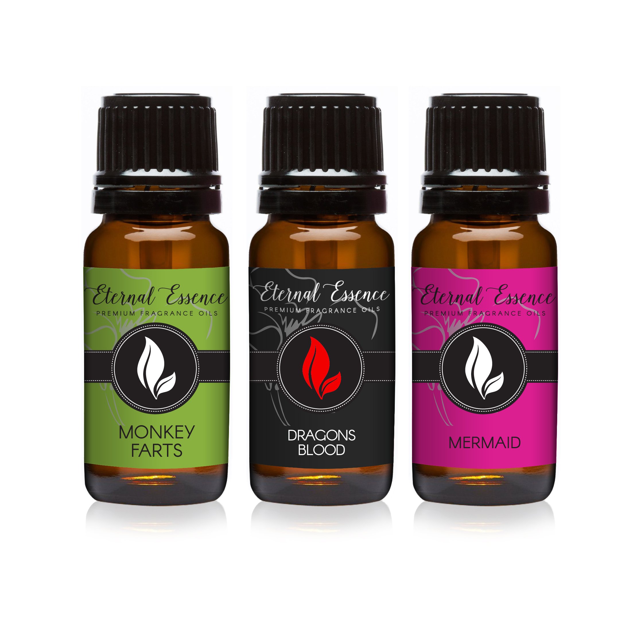 Trio (3) - Monkey Farts, Dragons Blood &amp; Mermaid - Premium Fragrance Oil Trio - 10ml