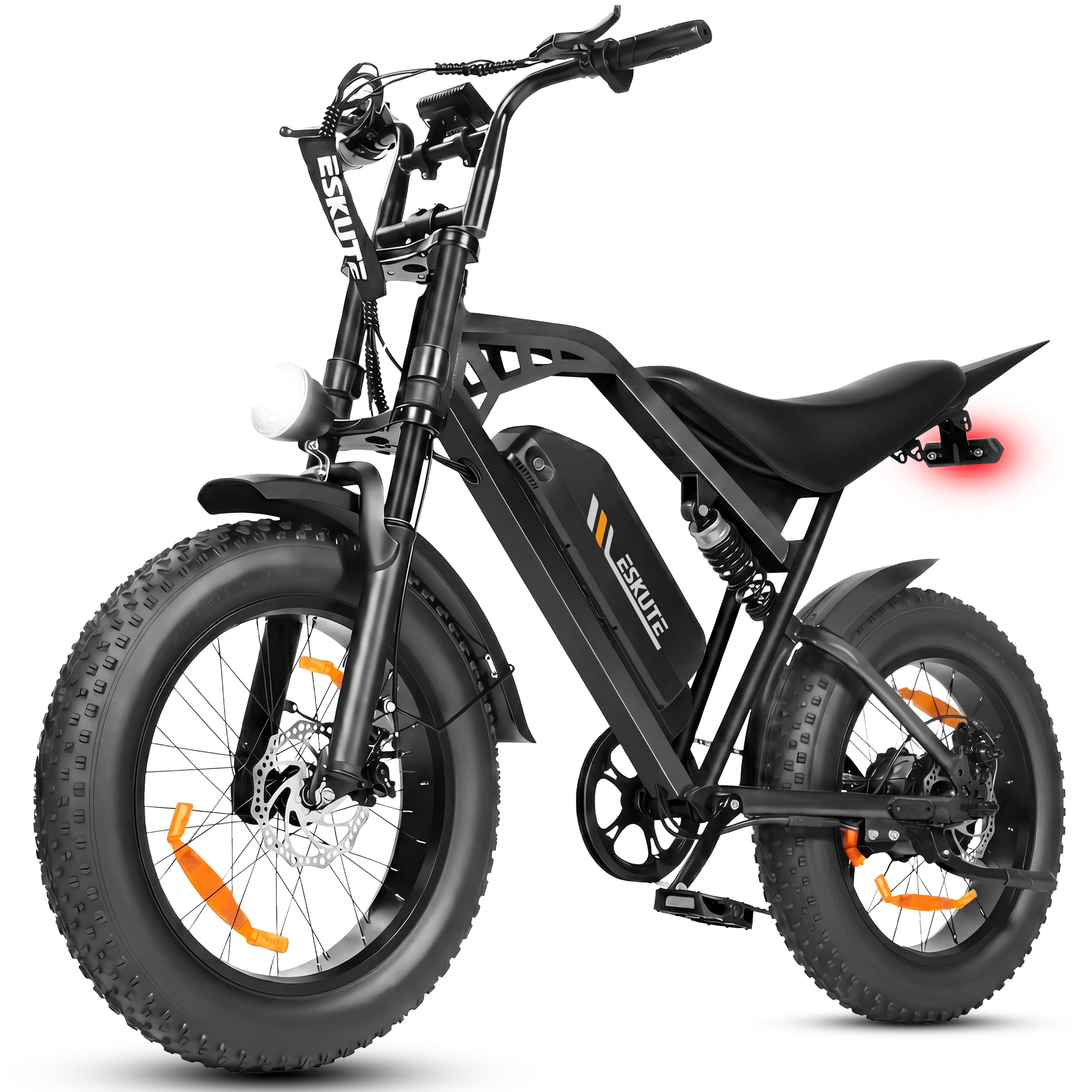 ESKUTE V202 Bicicletta Elettrica per Adulti, Fat Bike Elettrica 20X4.0 con Batteria Rimovibile 48V 20.8Ah, E-Bike All Terrain, 7 Velocità, Freni a Disco Meccanici