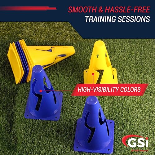 Miniatura 4 de GSi Hurdle Training Cones  Multi Pack Sets  Dual Purpose Agility Cones with Holes  Ideal for Soccer, Kids, Dog, and Sports Training