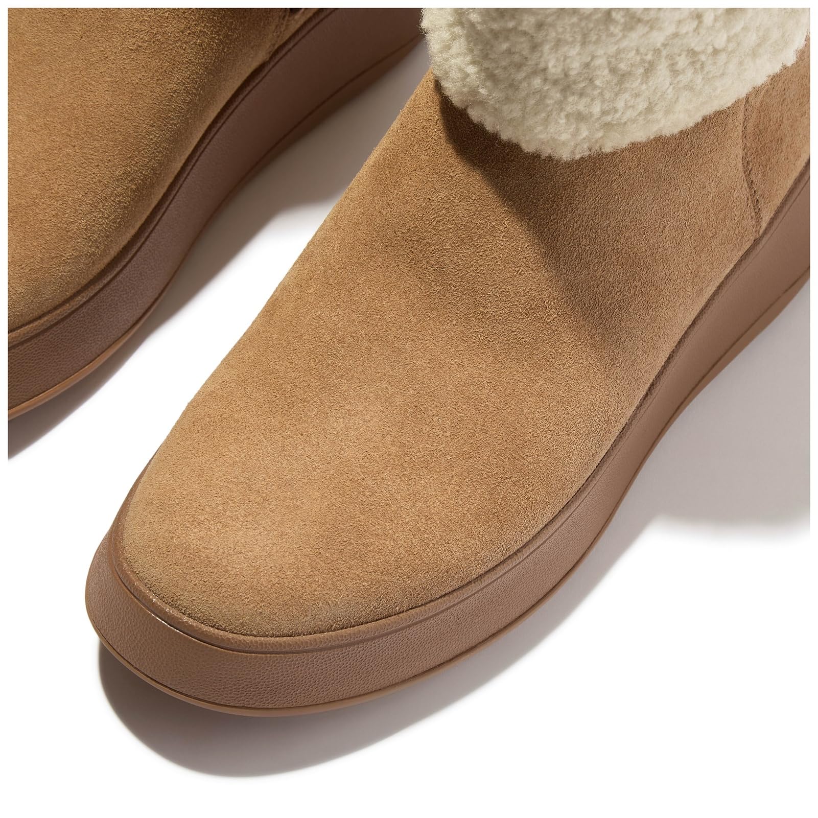 Fitflop Women's F-Mode Shearling-Collar Zip-up Suede Ankle BootsAnkle Boot
