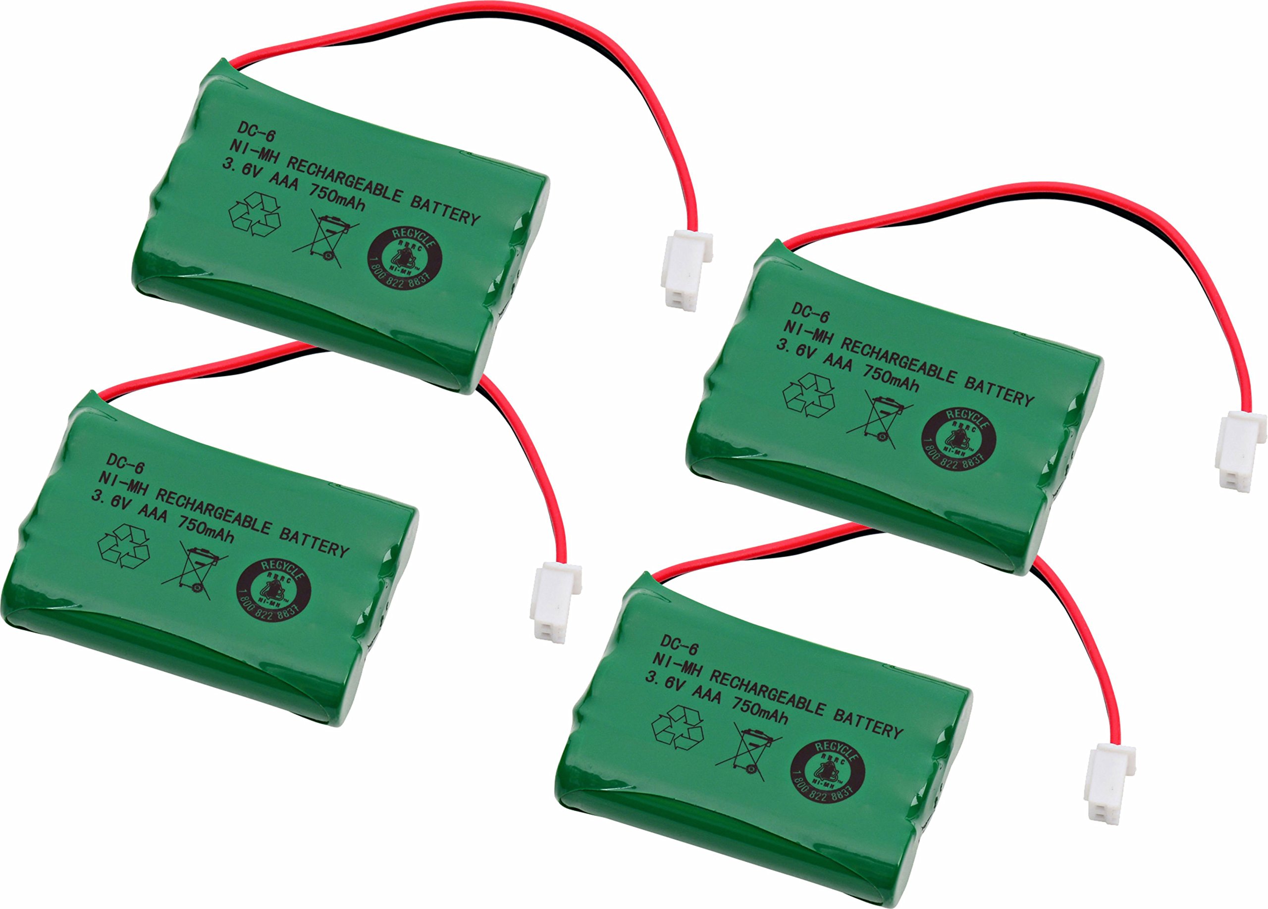 Synergy Digital Teledex DCT1910 Replacement Battery Combo-Pack Includes: 4 x DC-6- Batteries