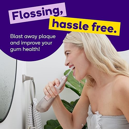 Miniatura 2 de BURST Hilo dental de agua para limpieza de dientes púas de hilo dental inalámbrico para eliminación de placa entre dientes aparatos ortopédicos y