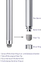 Vista 6 de Stylus, 4 lápices capacitivos de punta de fibra de malla de 5.0 pulgadas para pantalla táctil, compatibles con iPad, iPhone, Kindle Fire, 4 puntas