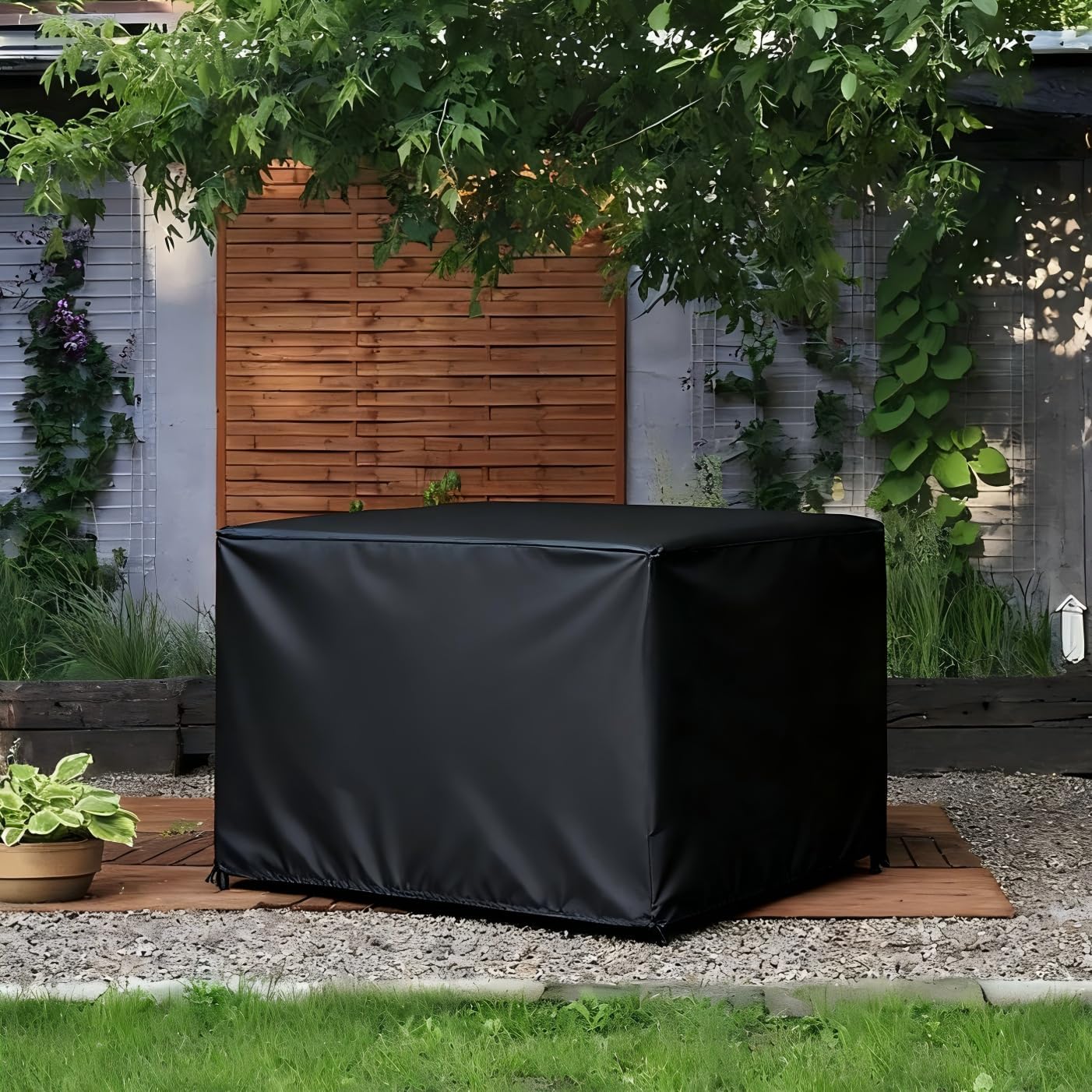 5 Piece Bar Height Patio Dining Set Covers, Outdoor Waterproof Square Wicker Bar Table & Chair Sets Cover for Square Table and 4 Chairs - 59"L x 59"W x 38"H