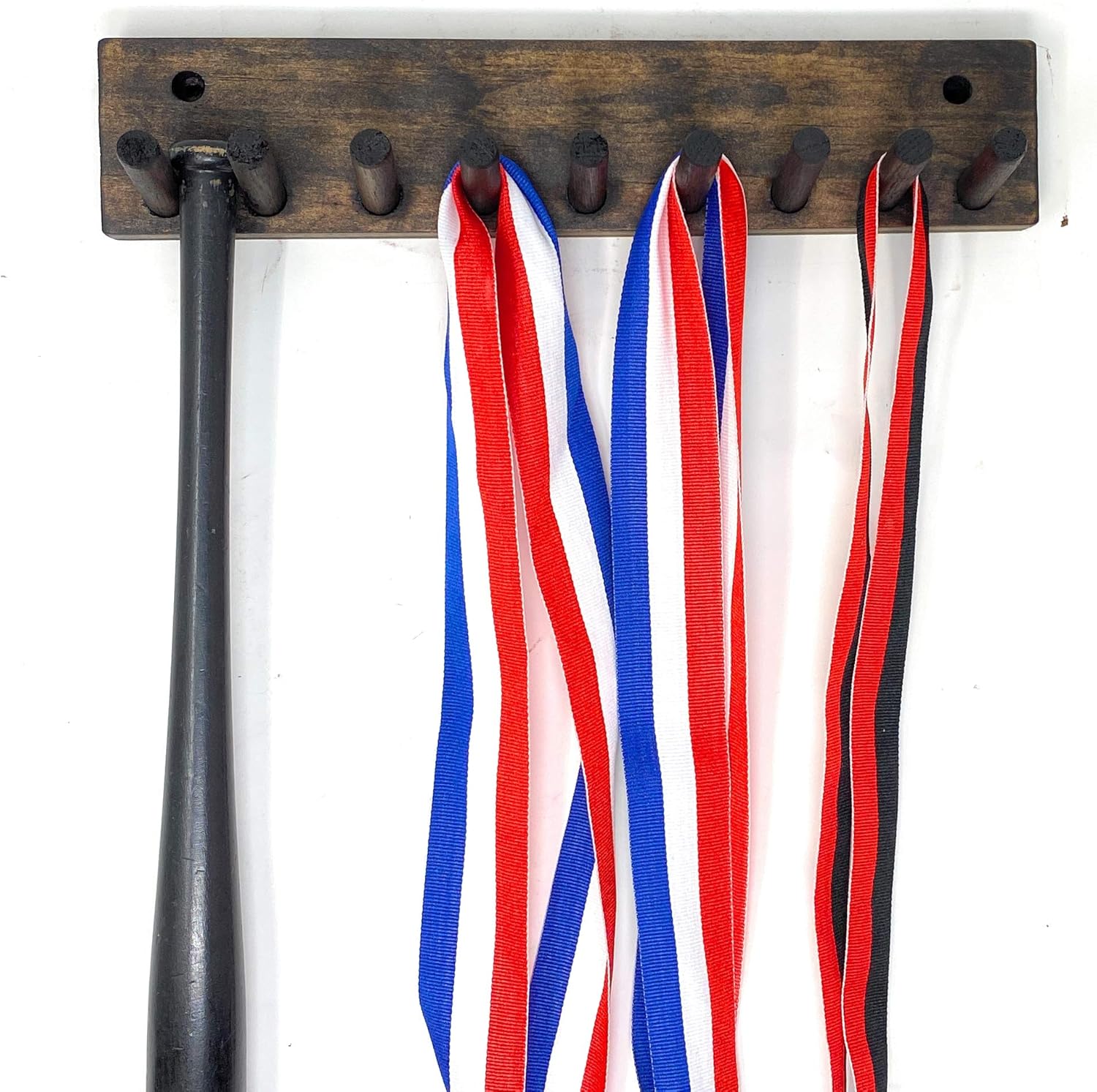 Baseball Bat Rack Holder Display Meant to Hold up to 8 Mini Collectible Bats Awards Metals